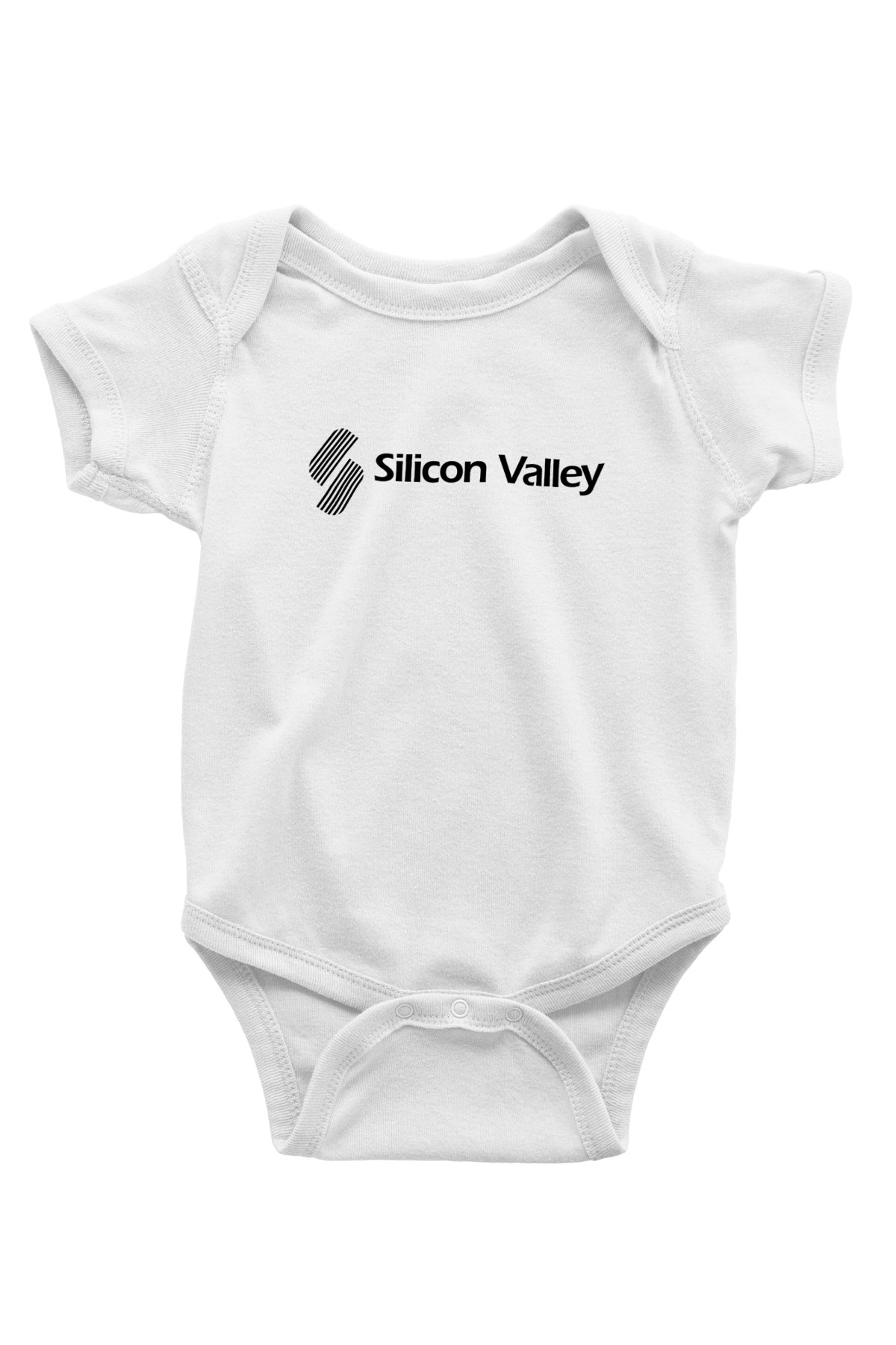 Silicon Valley Baskılı Beyaz Unisex Bebek Body - Zıbın