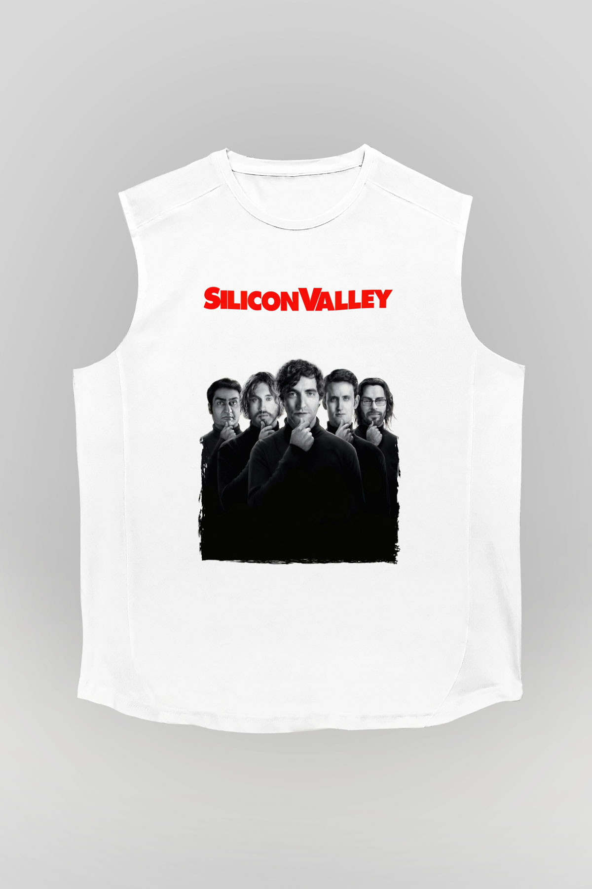 Silicon Valley Beyaz Unisex Kolsuz Tişört