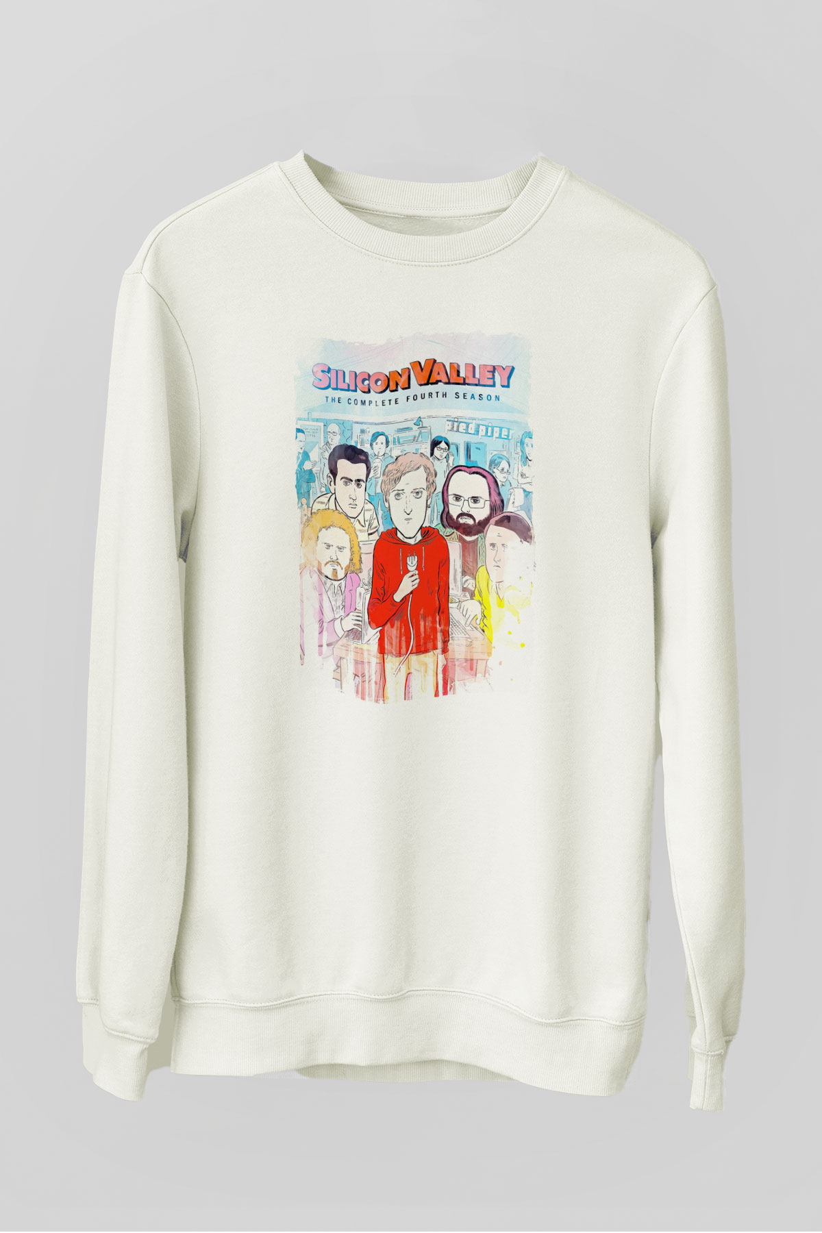 Silicon Valley Beyaz Unisex Sweatshirt