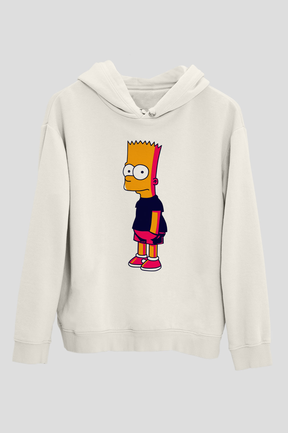 Simpsons Beyaz Unisex Hoodie