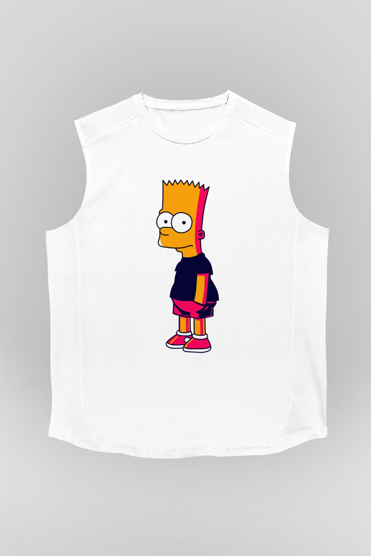 Simpsons Beyaz Unisex Kolsuz Tişört