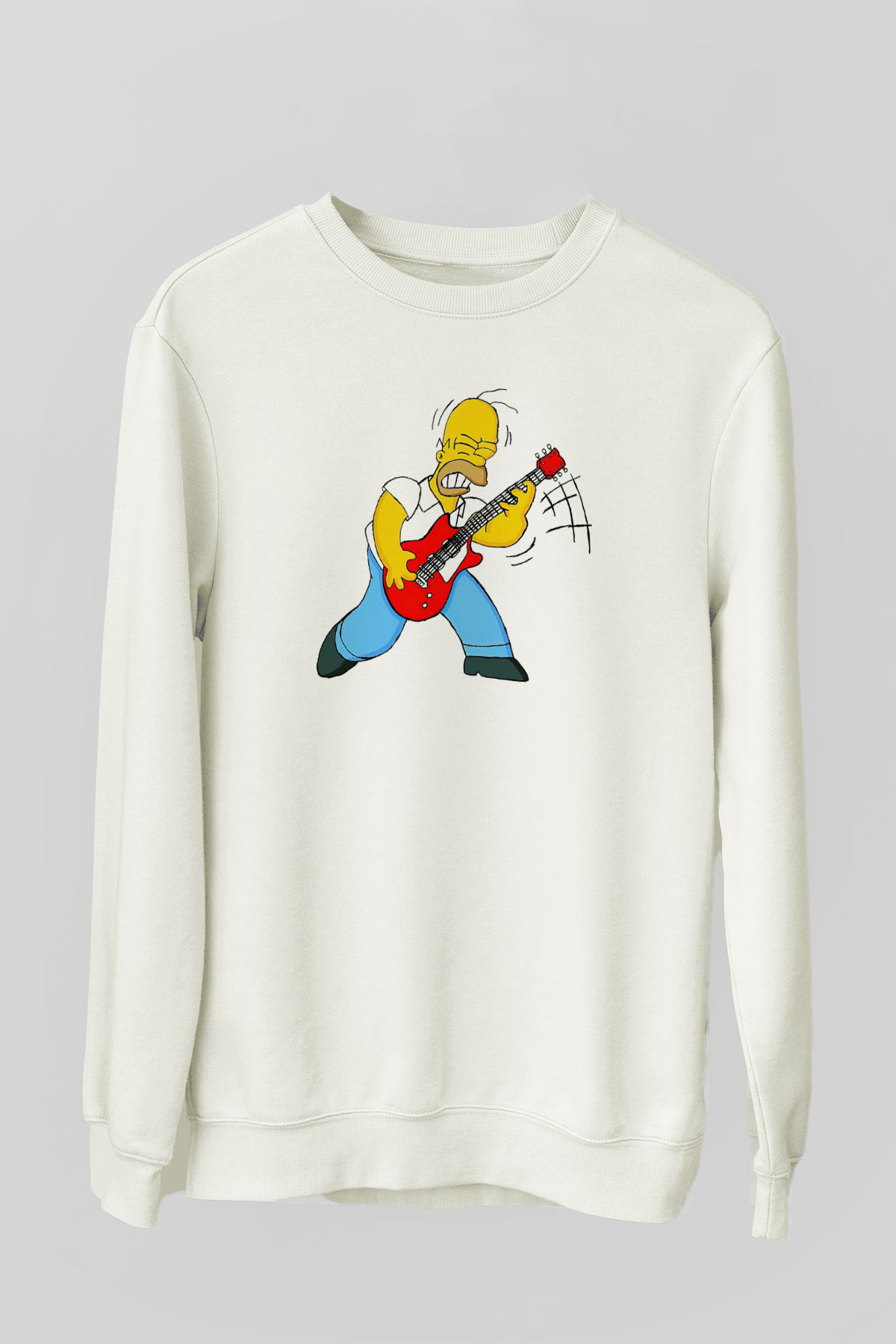 Simpsons Beyaz Unisex Sweatshirt