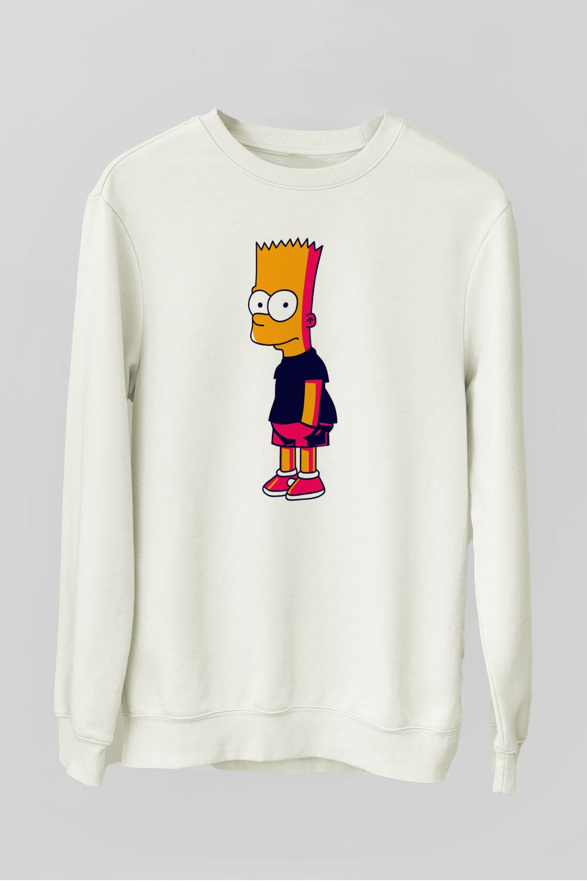 Simpsons Beyaz Unisex Sweatshirt