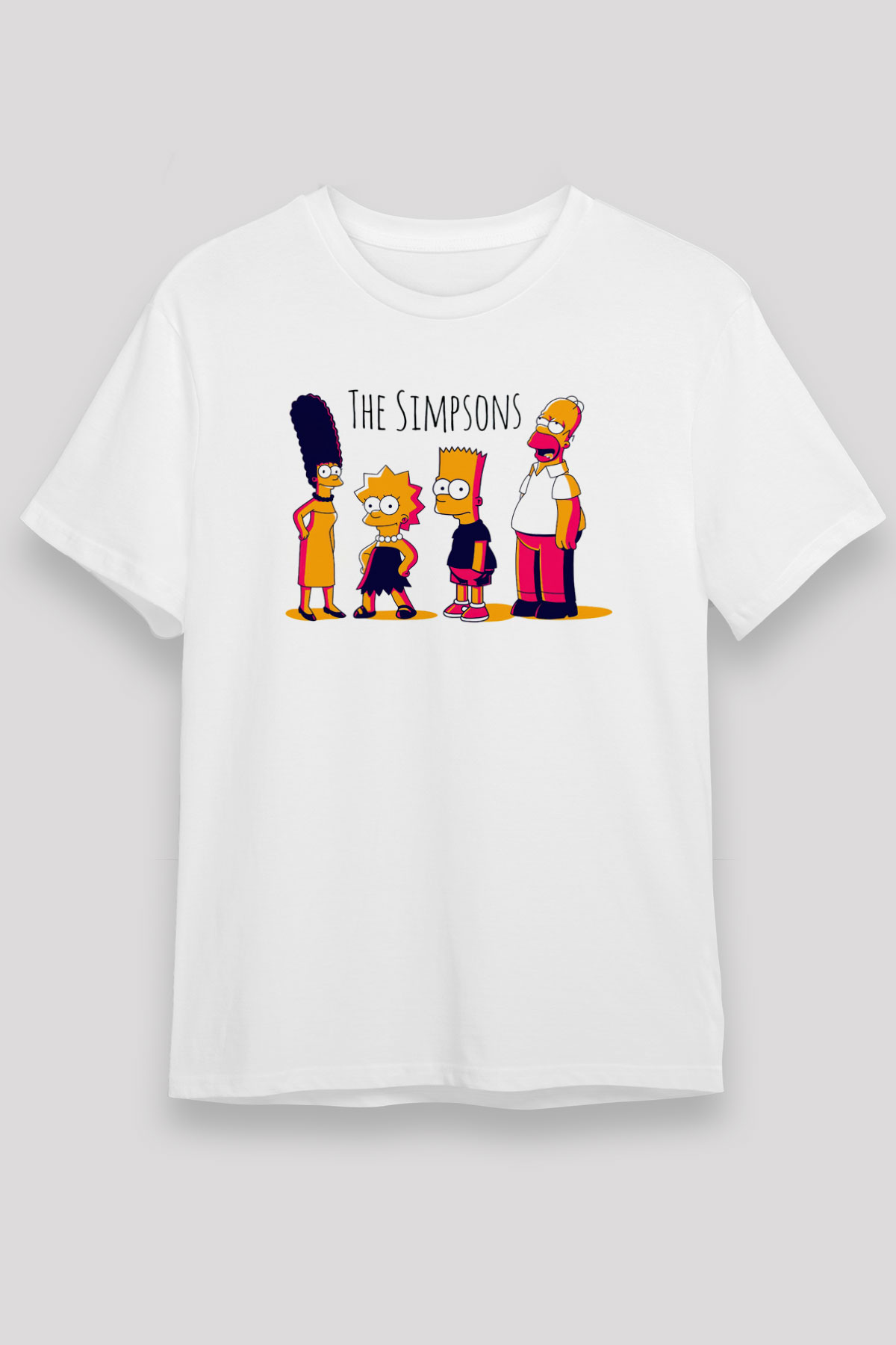 Simpsons Beyaz Unisex Tişört T-Shirt