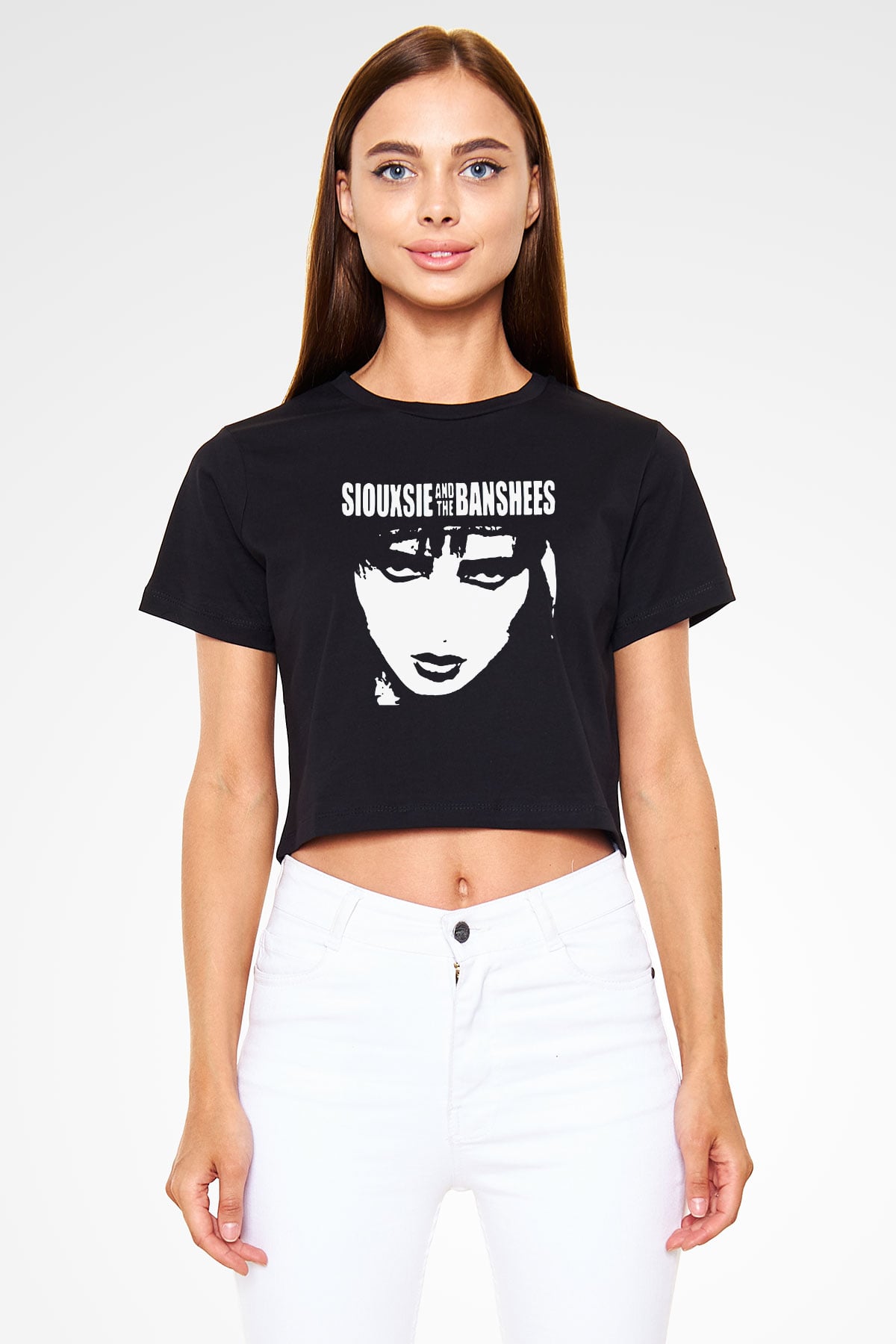 Siouxsie and the Banshees Siyah Crop Top Tişört