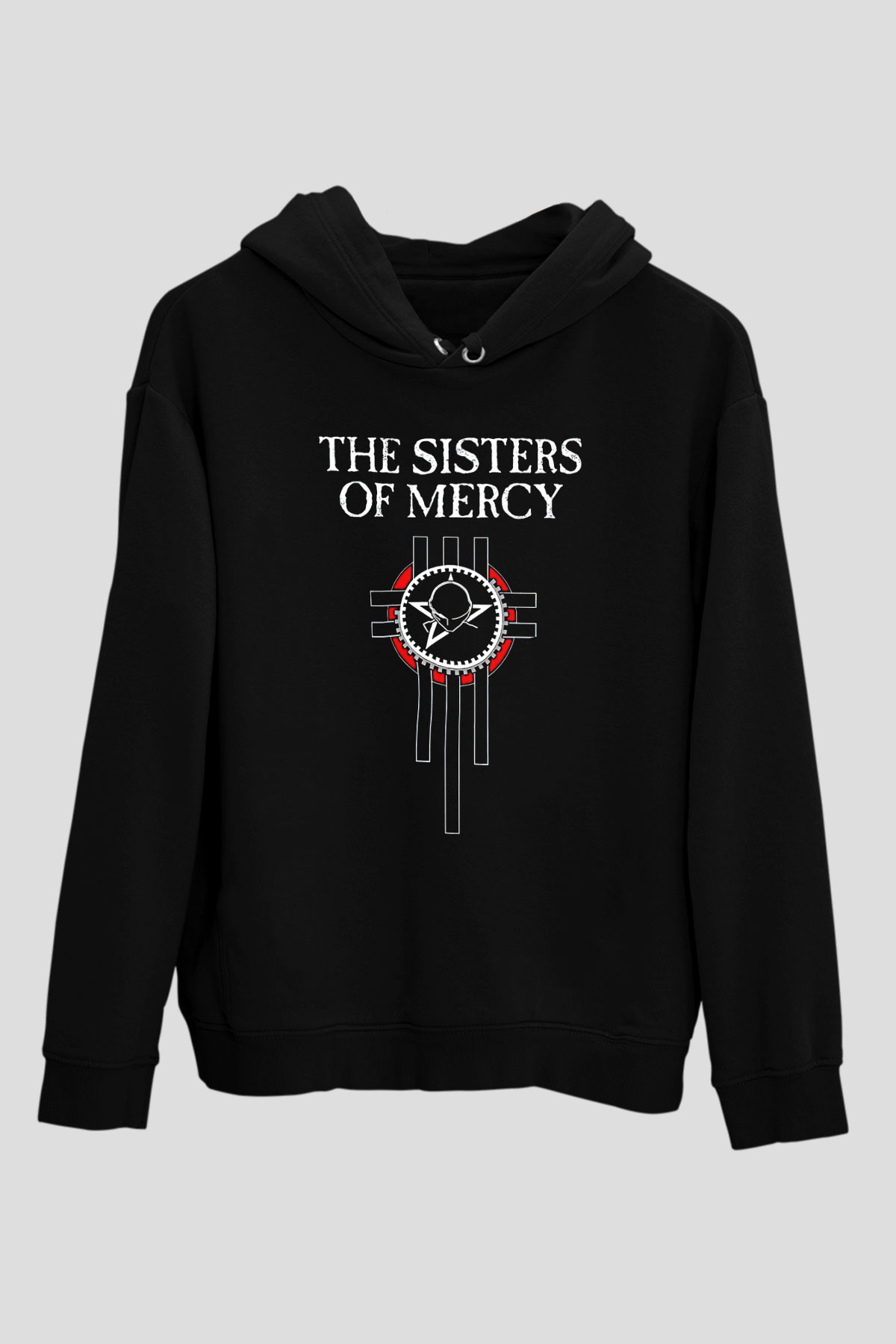 Sisters Of Mercy Baskılı Unisex Siyah Kapüşonlu Sweatshirt