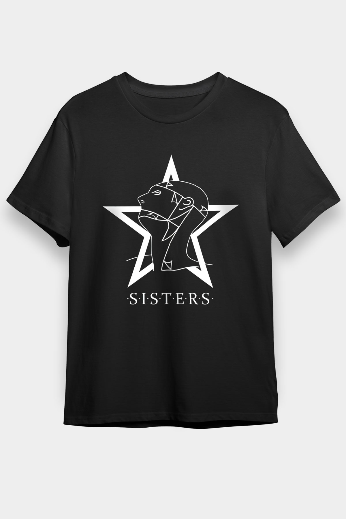 Sisters Of Mercy Baskılı Unisex Siyah Tişört - Tshirt