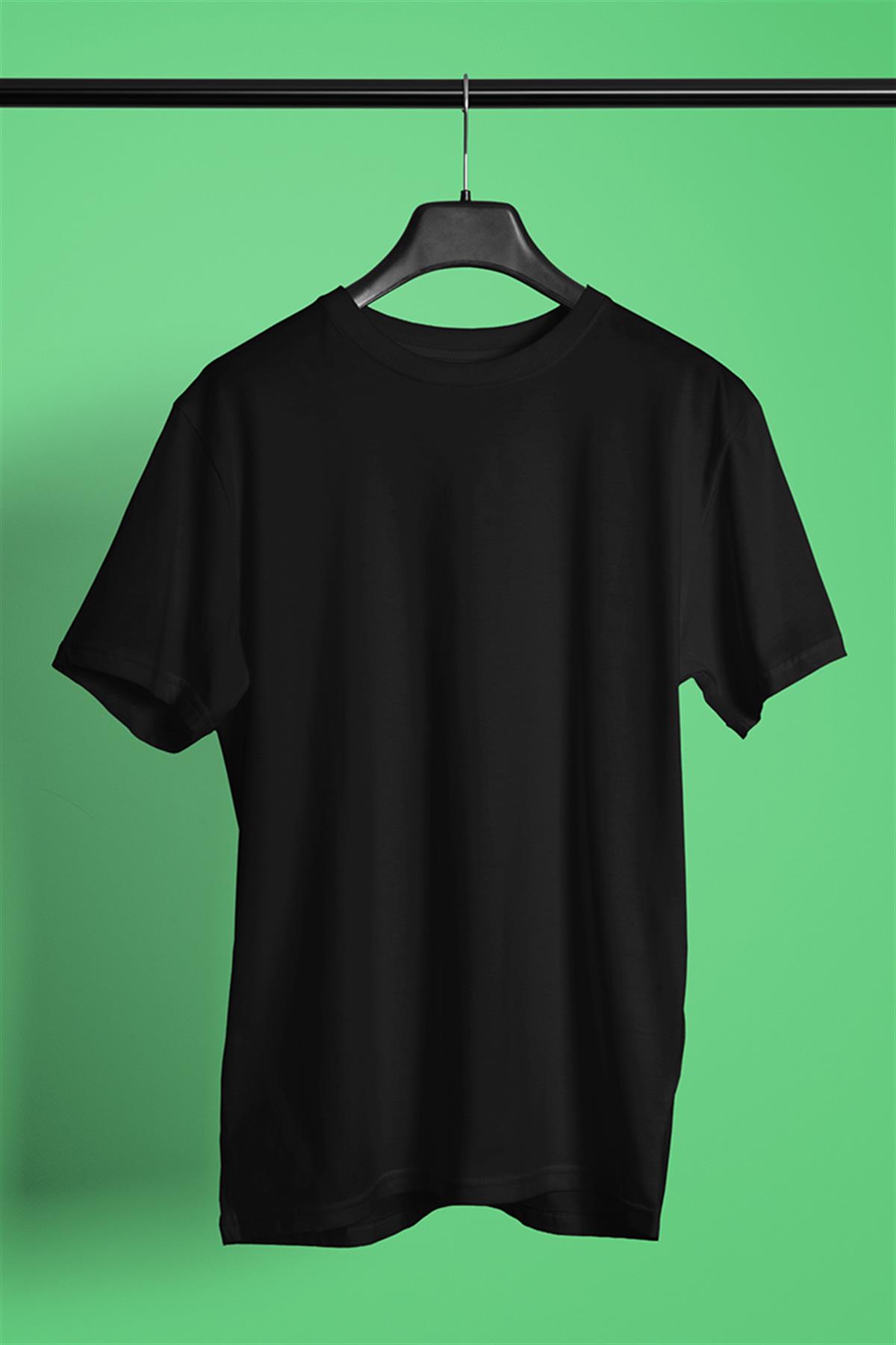 Siyah Basic Unisex Tişört T-Shirt - TişörtFabrikası