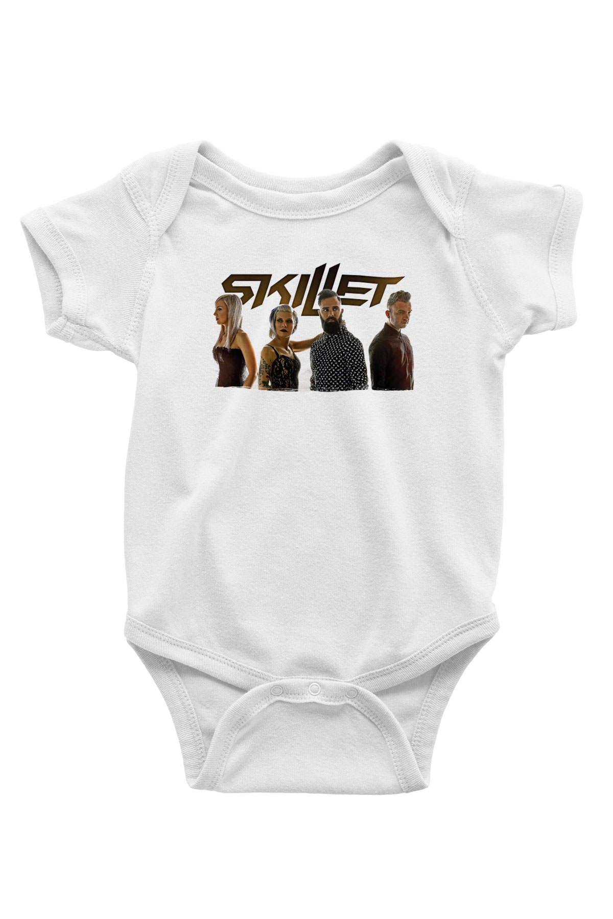 Skillet Baskılı Beyaz Unisex Bebek Body - Zıbın