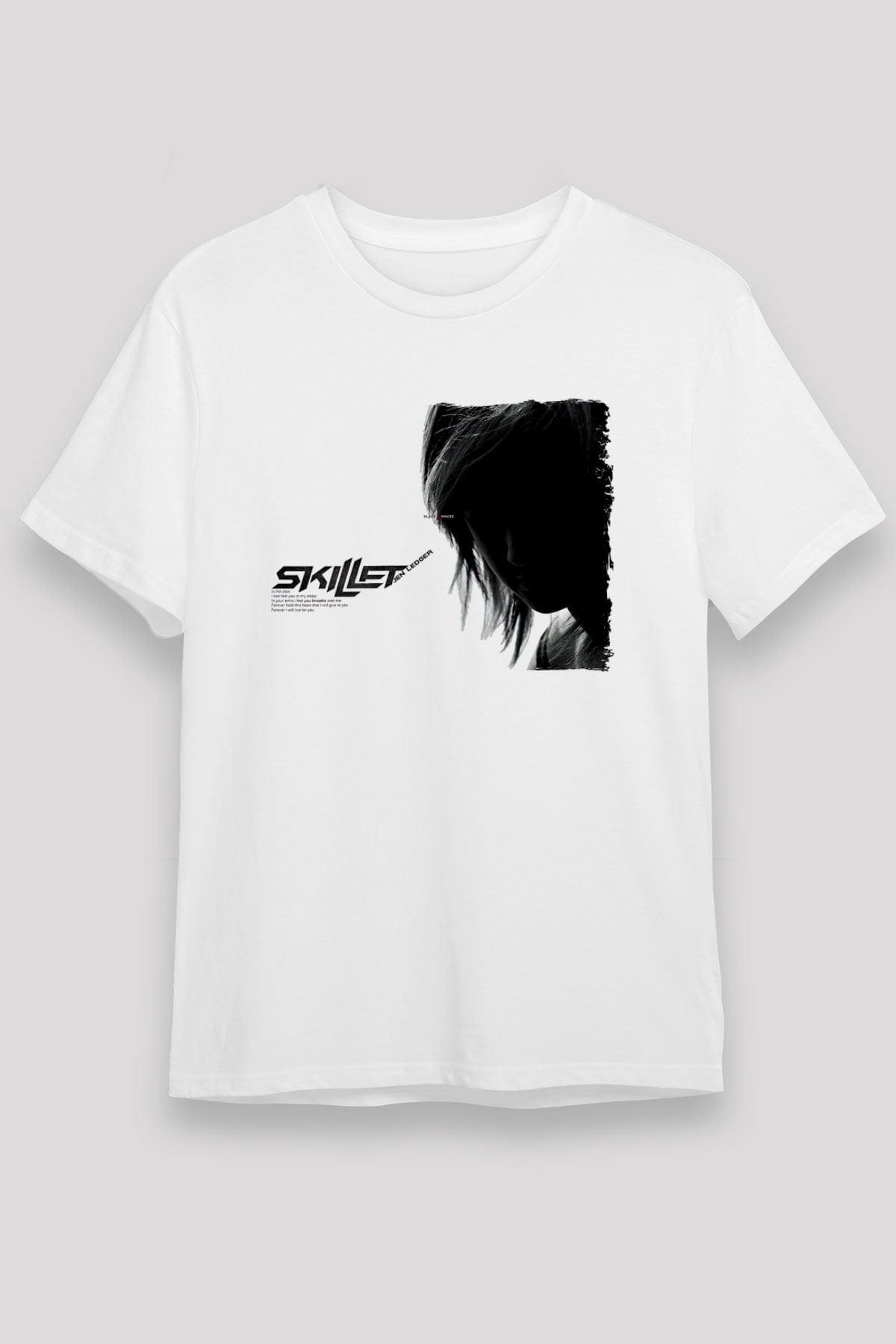 Skillet Baskılı Unisex Beyaz Tişört - Tshirt