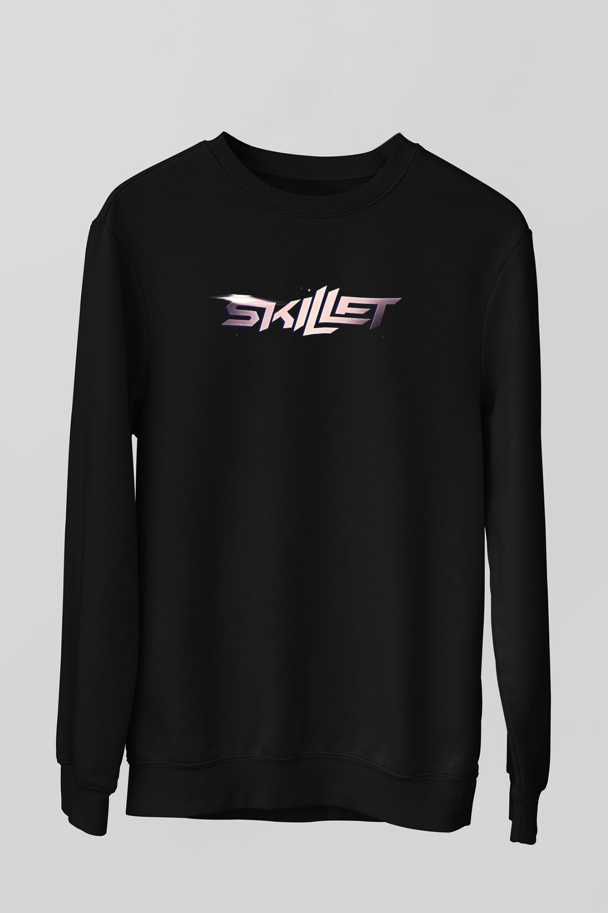 Skillet Baskılı Unisex Siyah Sweatshirt