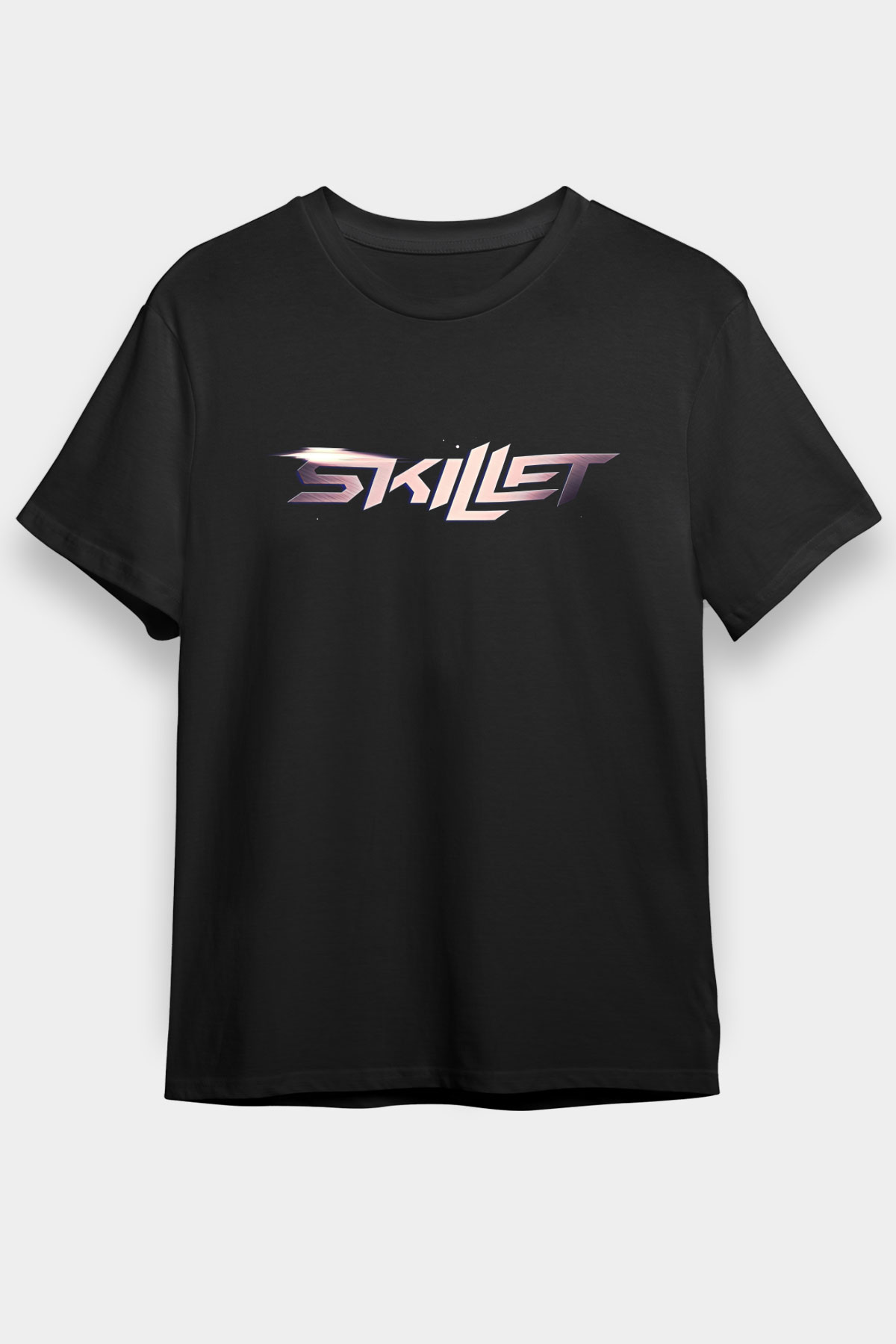 Skillet Baskılı Unisex Siyah Tişört - Tshirt
