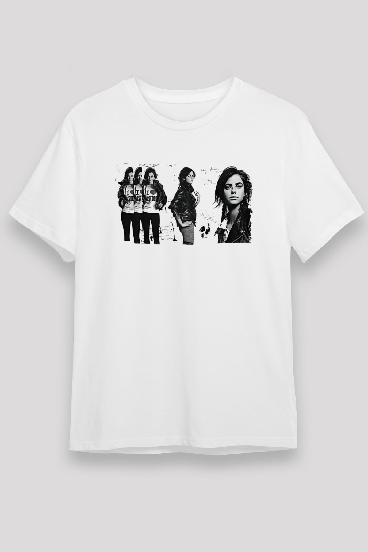 Skins Baskılı Siyah Tişört Unisex Baskılı Beyaz Tişört - Tshirt