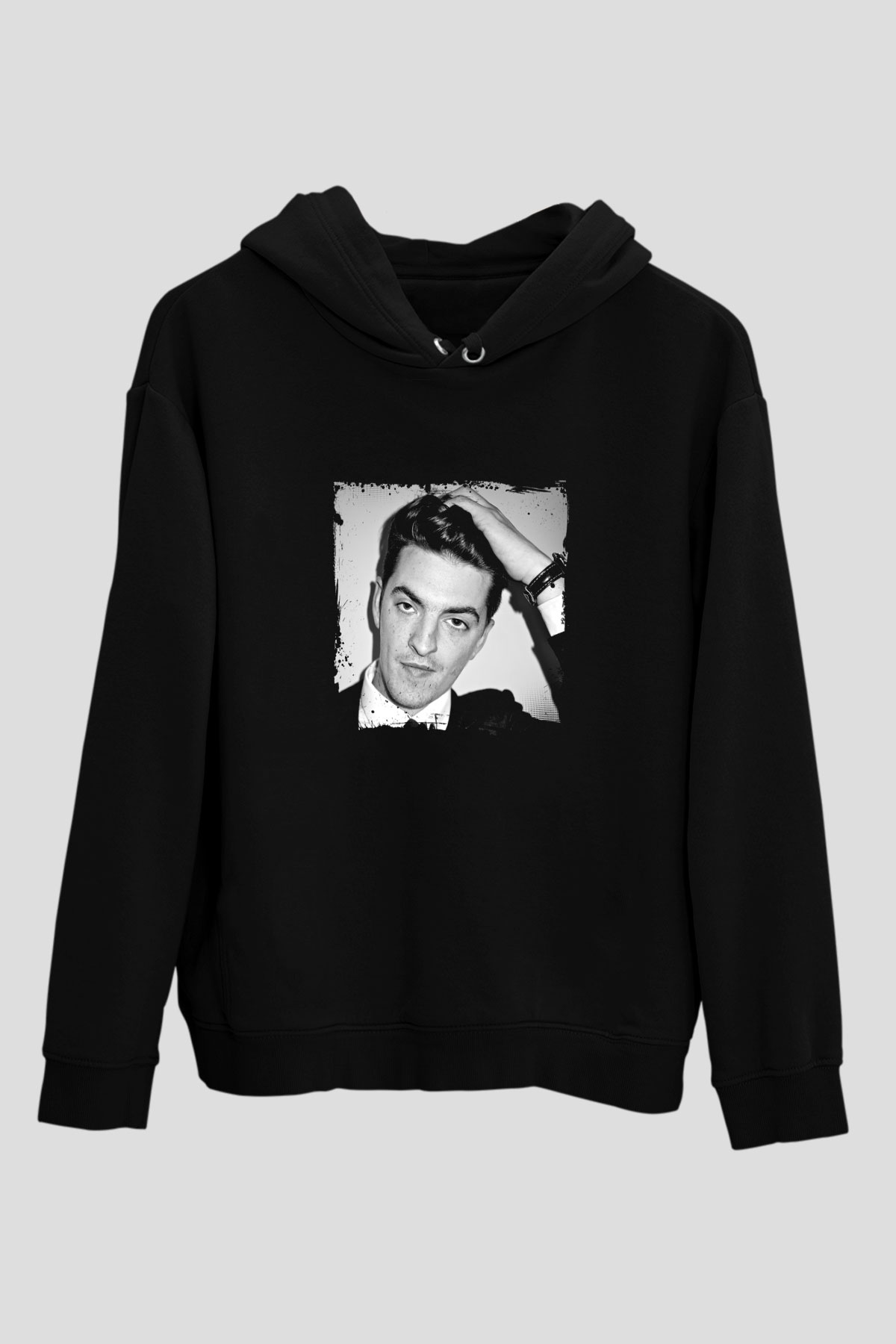 Skream Baskılı Unisex Siyah Hoodie