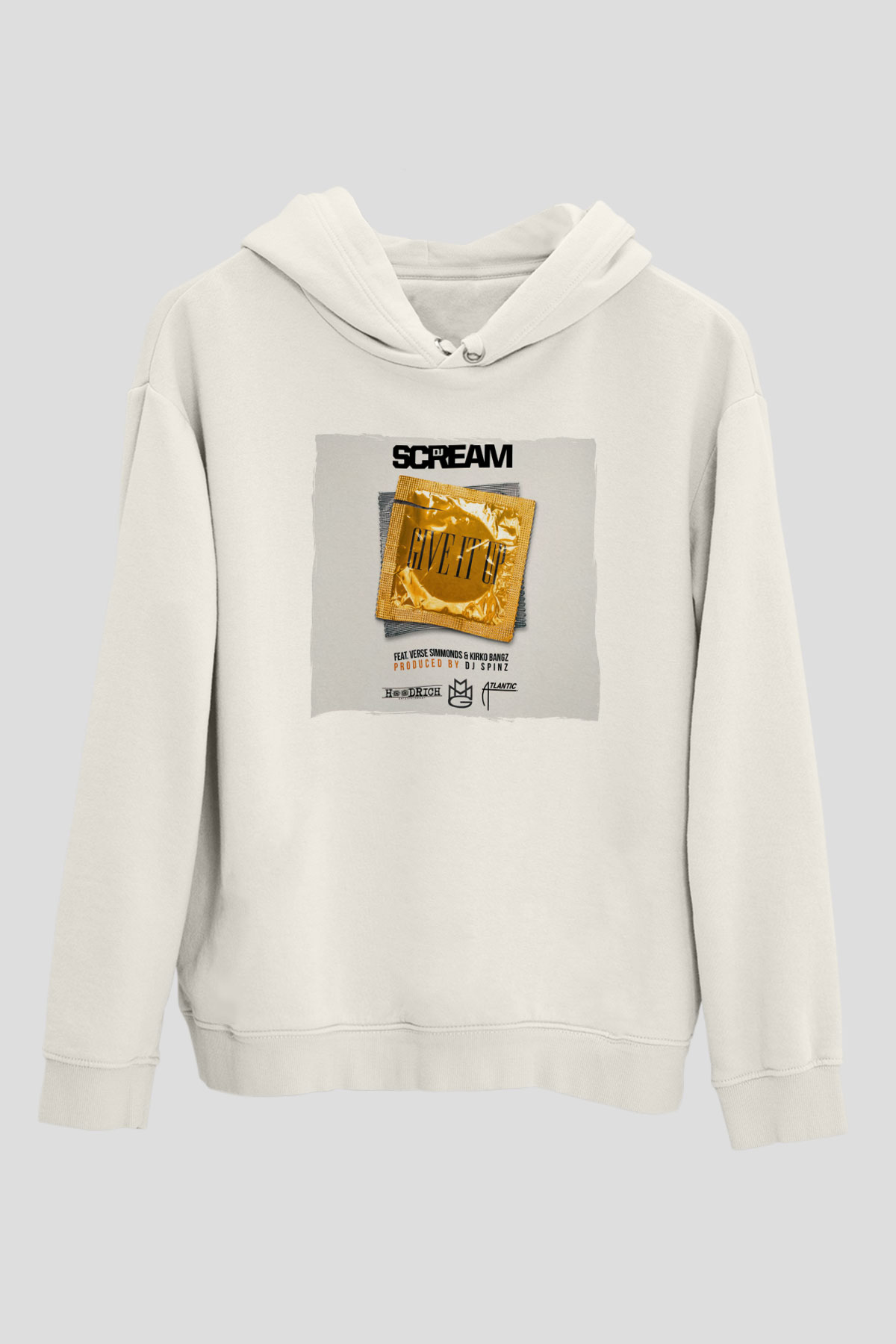 Skream Beyaz Unisex Kapüşonlu Sweatshirt