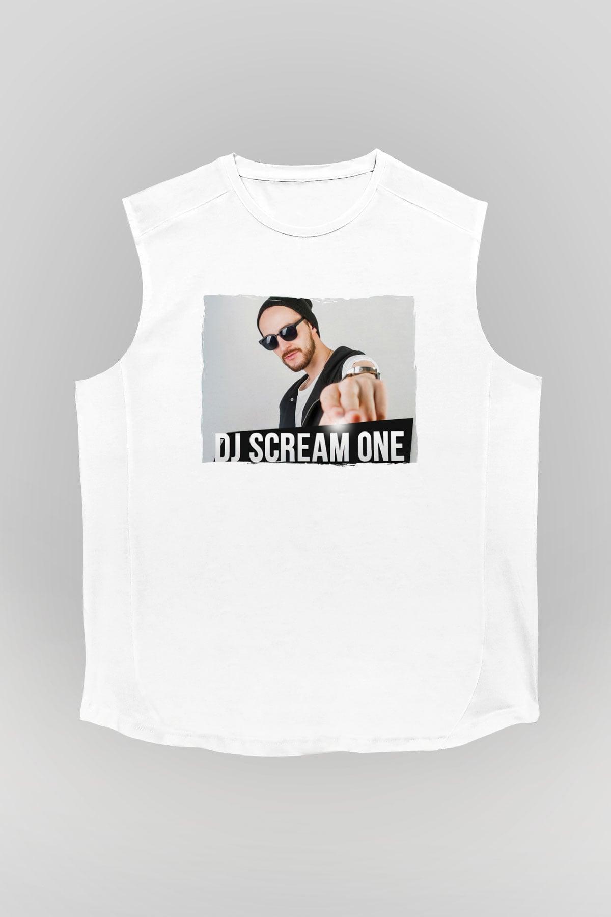 Skream Beyaz Unisex Kolsuz Tişört