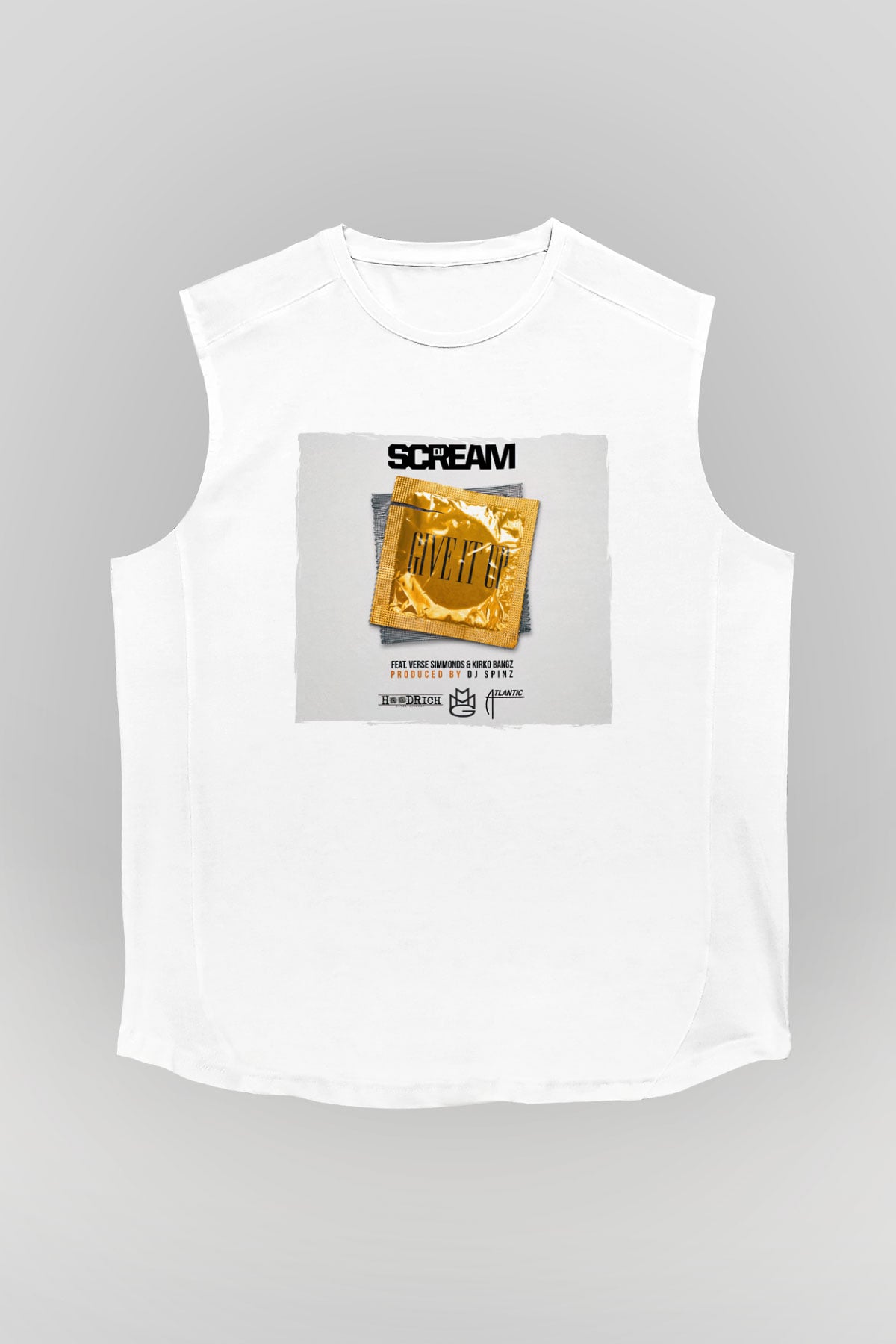 Skream Beyaz Unisex Kolsuz Tişört