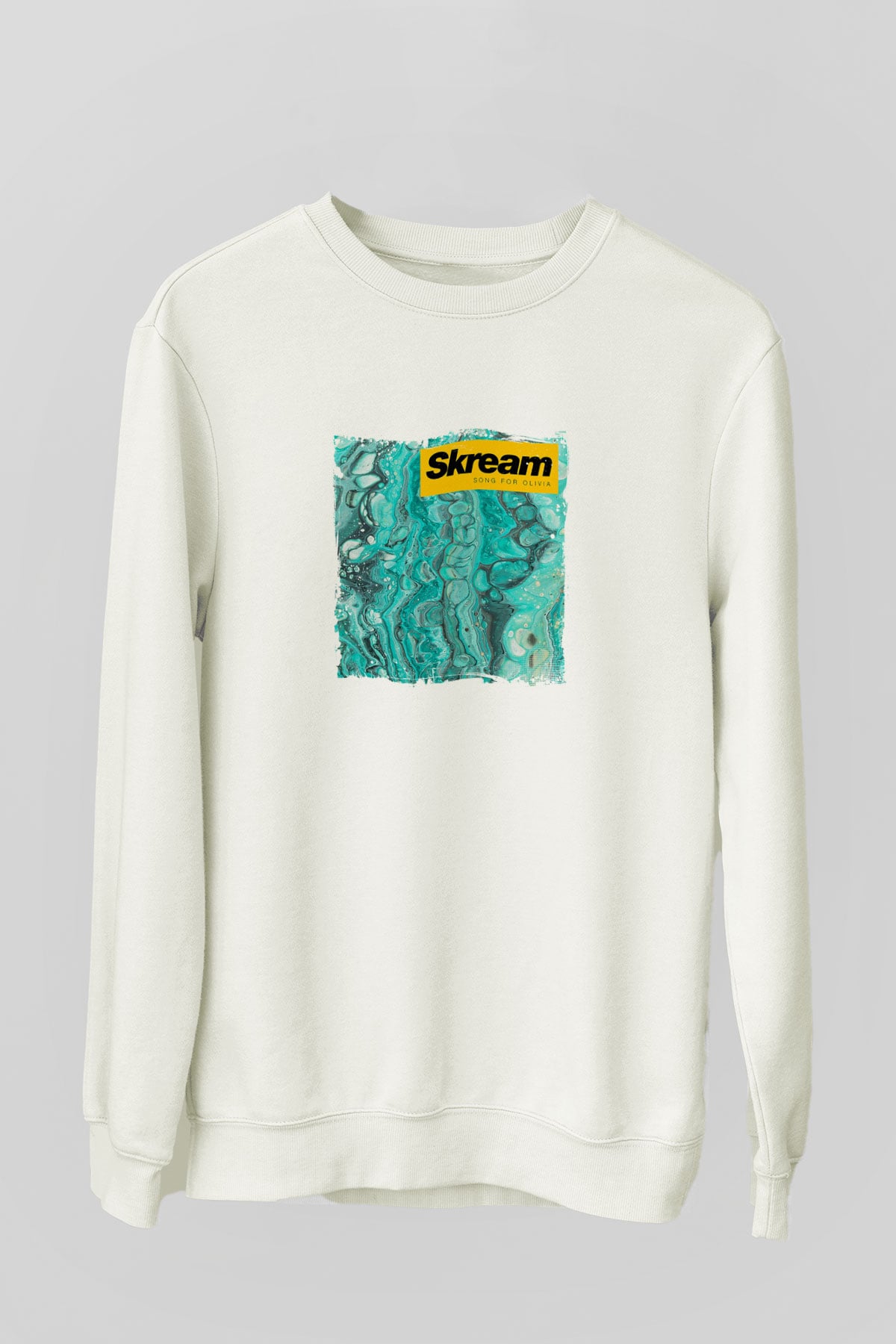 SkreamBaskılı Beyaz Sweatshirt