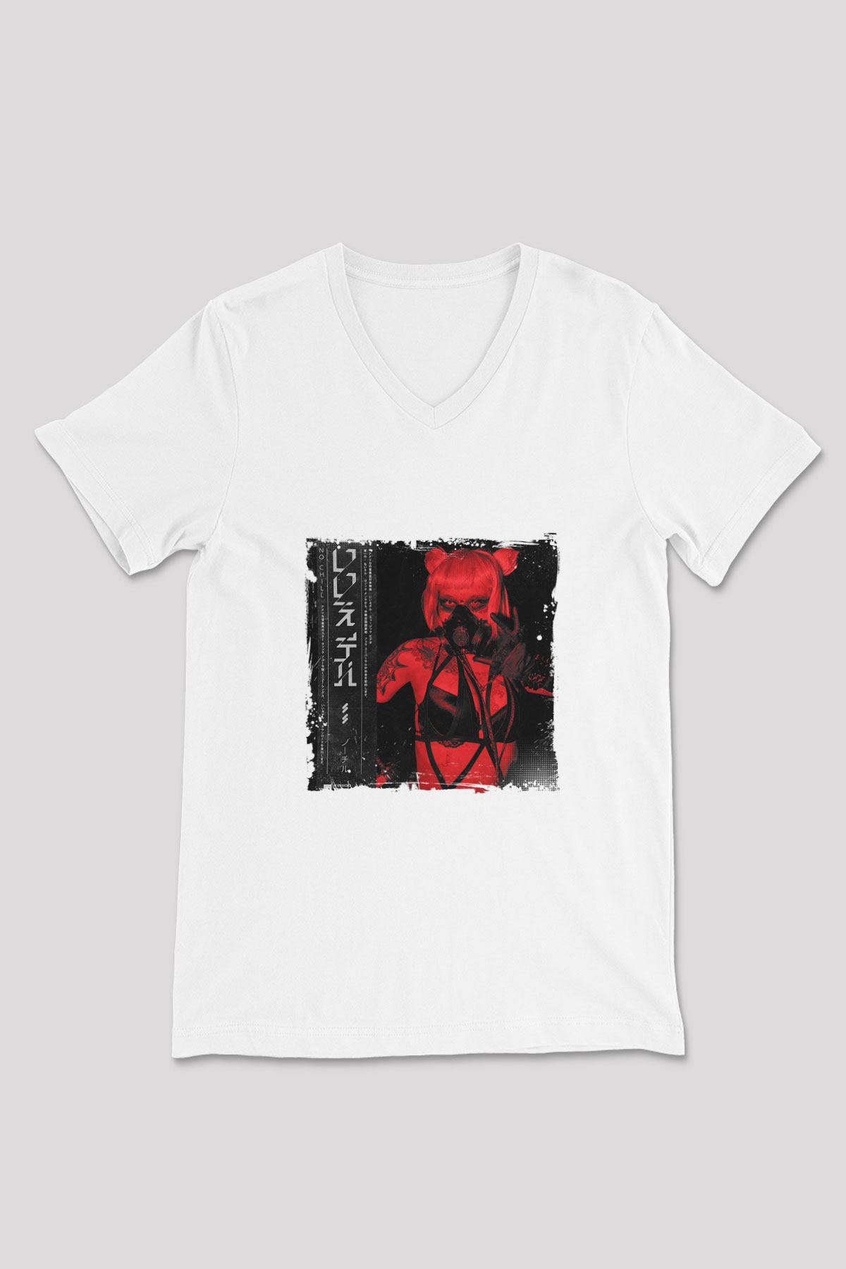 Skrillex Baskılı Beyaz V Yaka Unisex Tişört