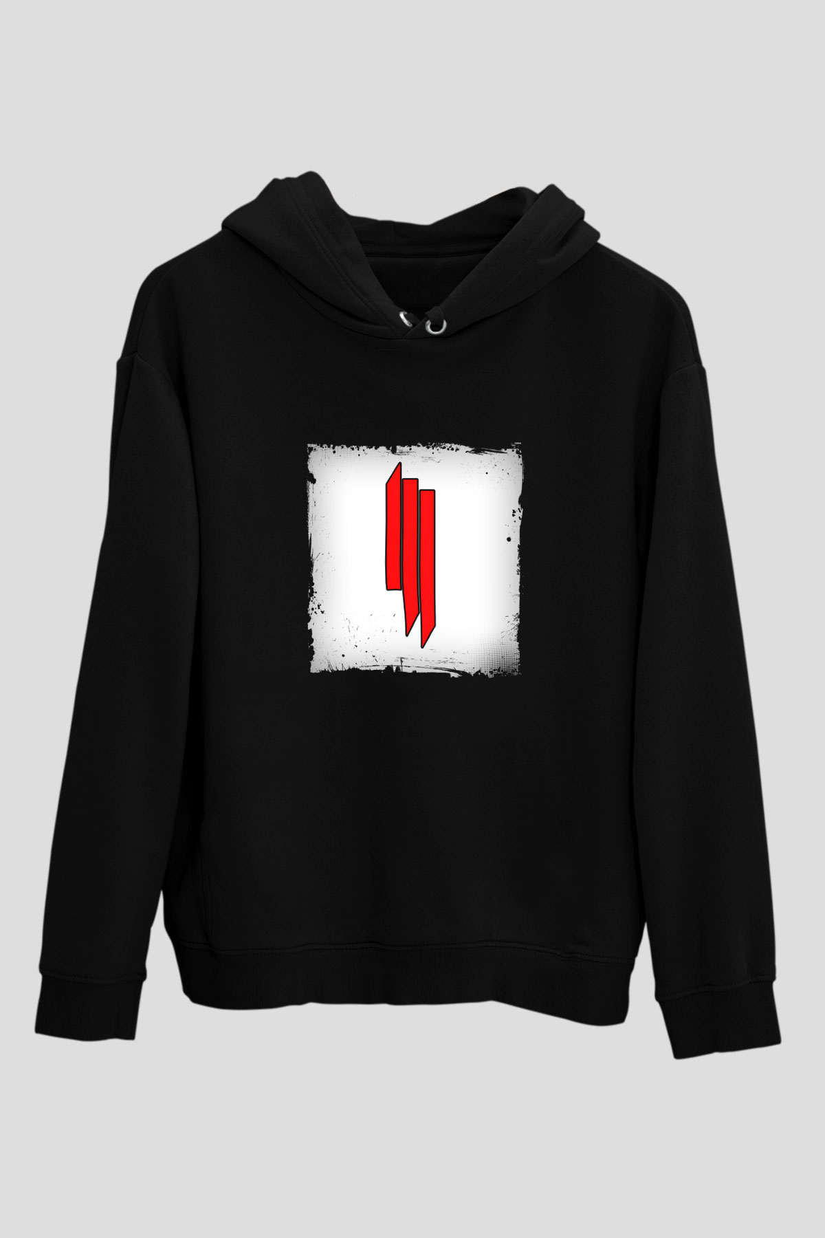 Skrillex Baskılı Unisex Siyah Hoodie