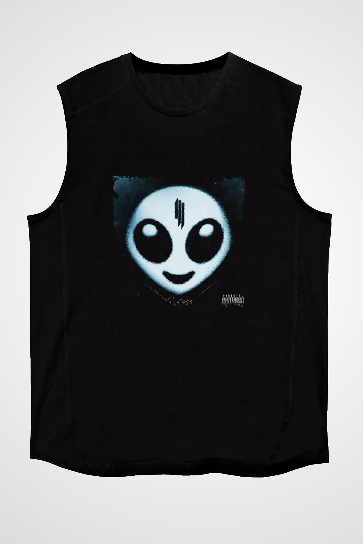 Skrillex Baskılı Unisex Siyah Kolsuz Tişört