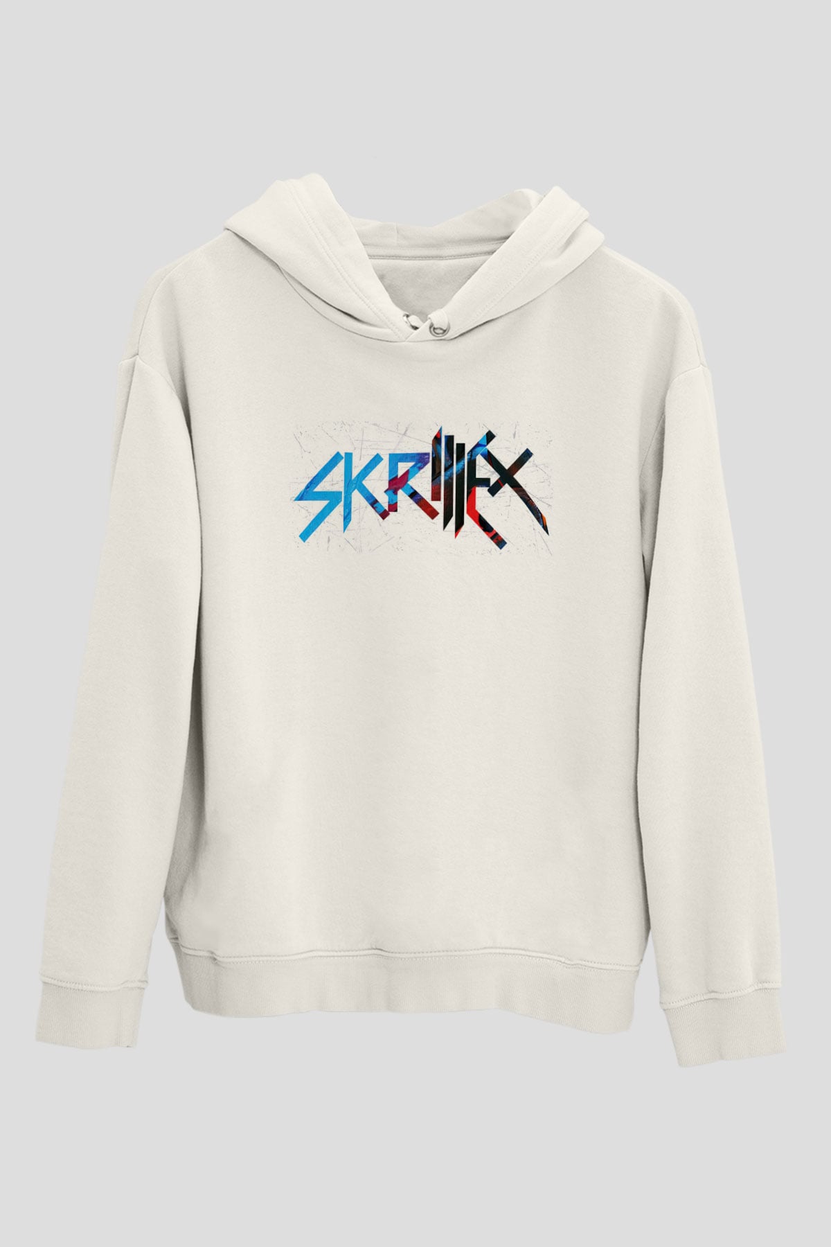 Skrillex Beyaz Unisex Kapüşonlu Sweatshirt
