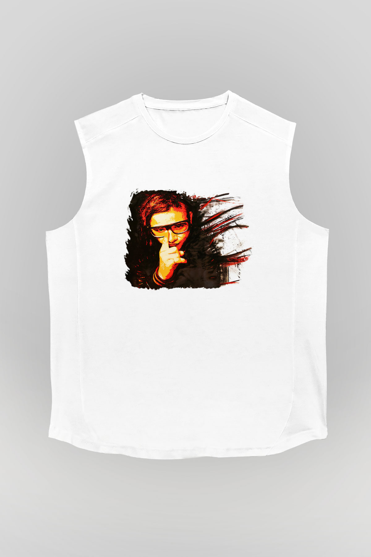 Skrillex Beyaz Unisex Kolsuz Tişört