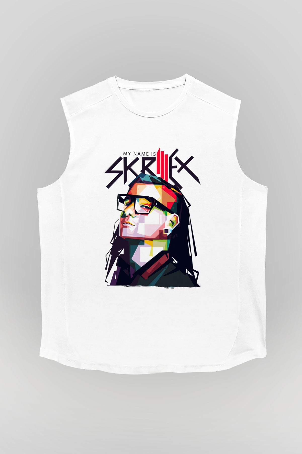 Skrillex Beyaz Unisex Kolsuz Tişört