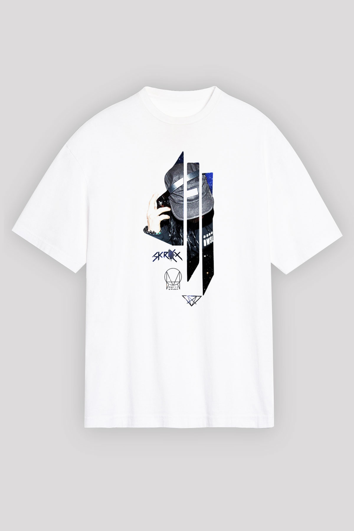 Skrillex Beyaz Unisex Oversize Tişört T-Shirt