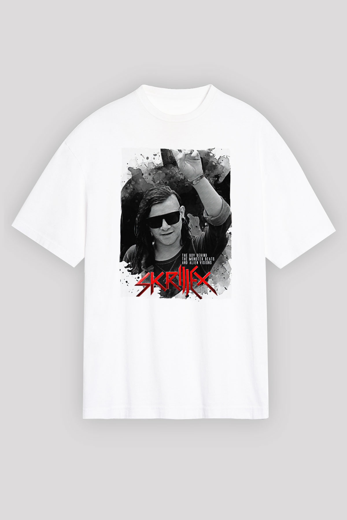Skrillex Beyaz Unisex Tişört T-Shirt - TişörtFabrikası