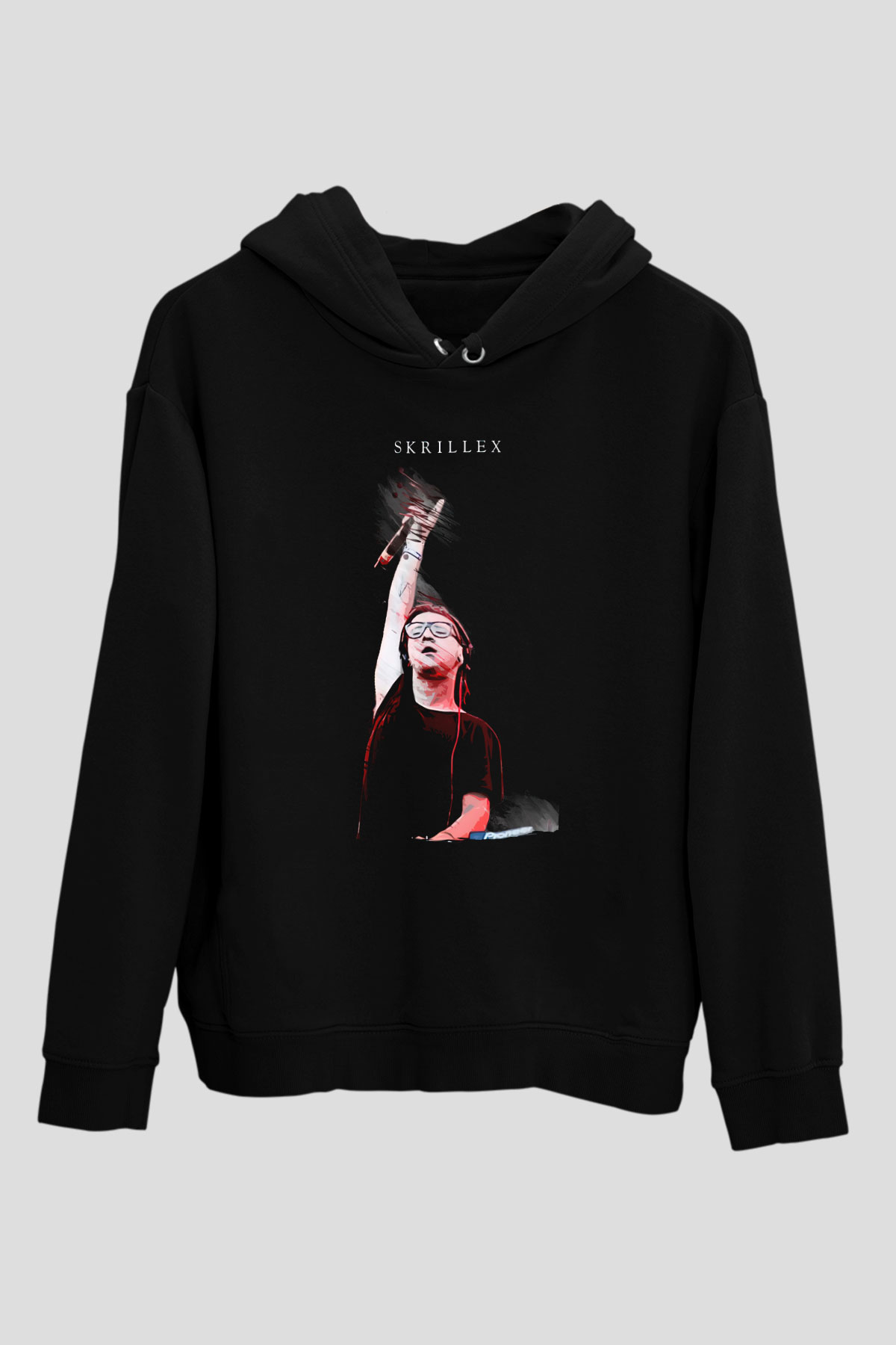 Skrillex Siyah Unisex Kapüşonlu Sweatshirt