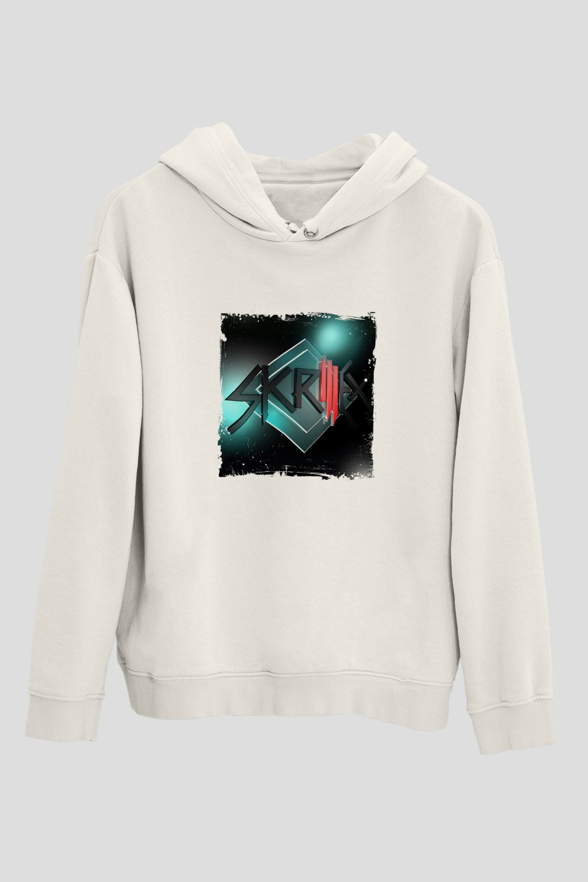 SkrillexBaskılı Beyaz Hoodie