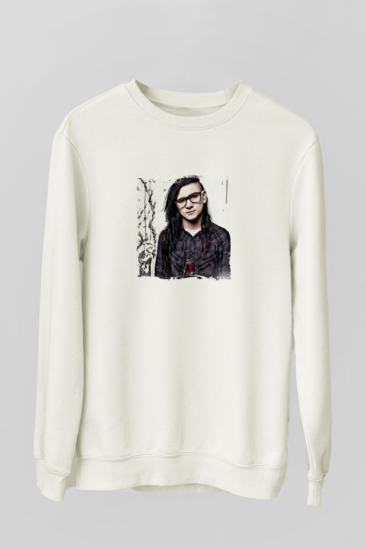 SkrillexBaskılı Beyaz Sweatshirt