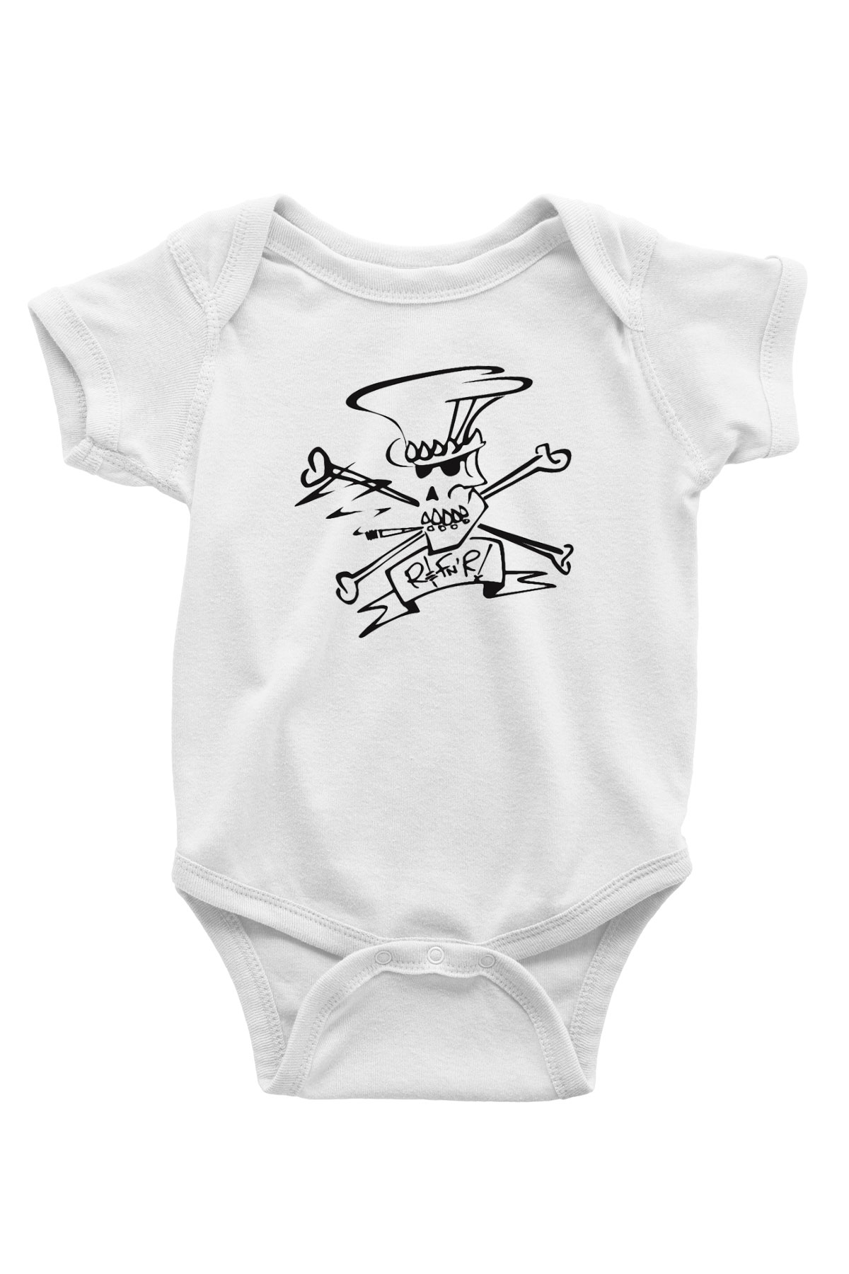 Slash Baskılı Beyaz Unisex Bebek Body - Zıbın