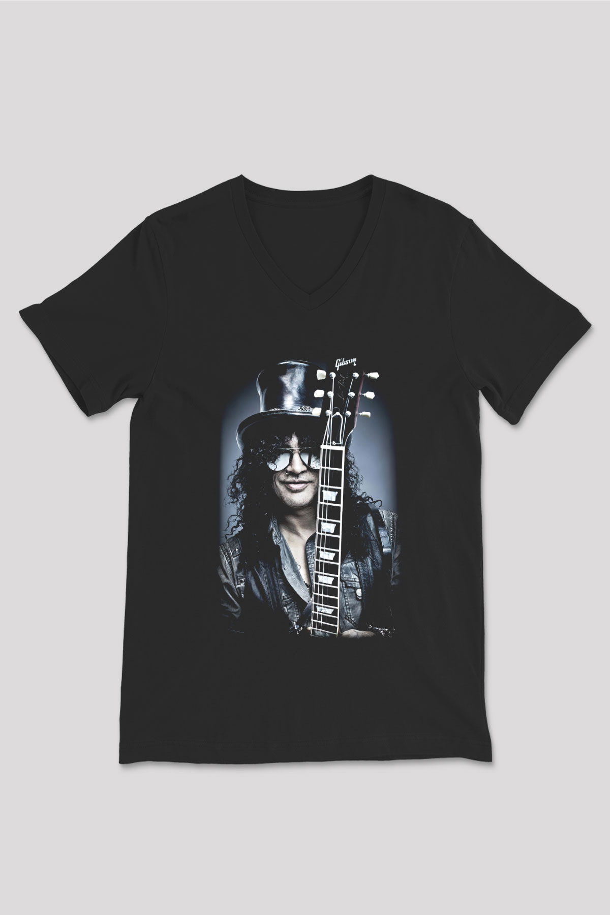 Slash Siyah Unisex V Yaka Tişört T-Shirt