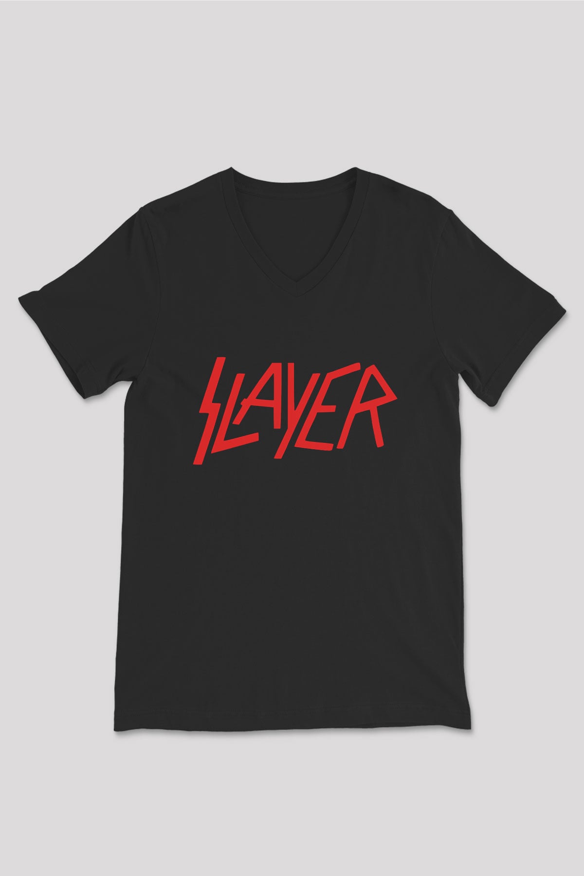 Slayer Siyah Unisex V Yaka Tişört T-Shirt