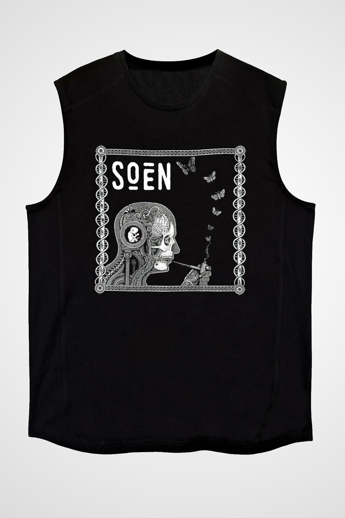 Slowdive Baskılı Unisex Siyah Kolsuz Tişört - Tshirt