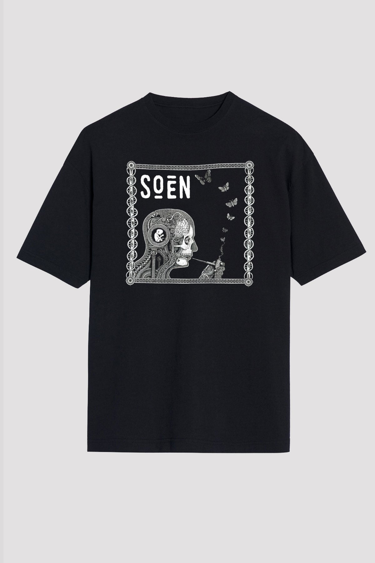 Slowdive Baskılı Unisex Siyah Oversize Tişört - Tshirt