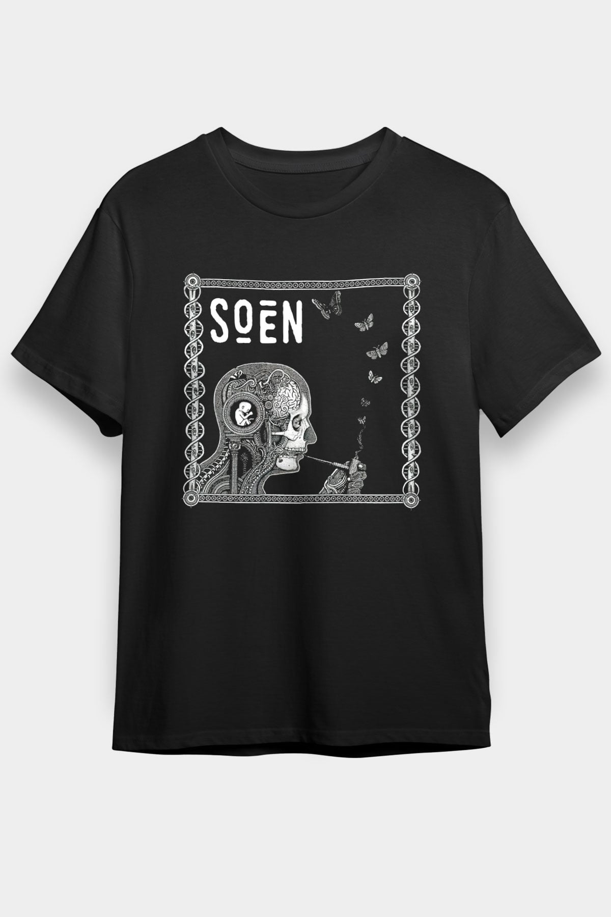 Slowdive Baskılı Unisex Siyah Tişört - Tshirt