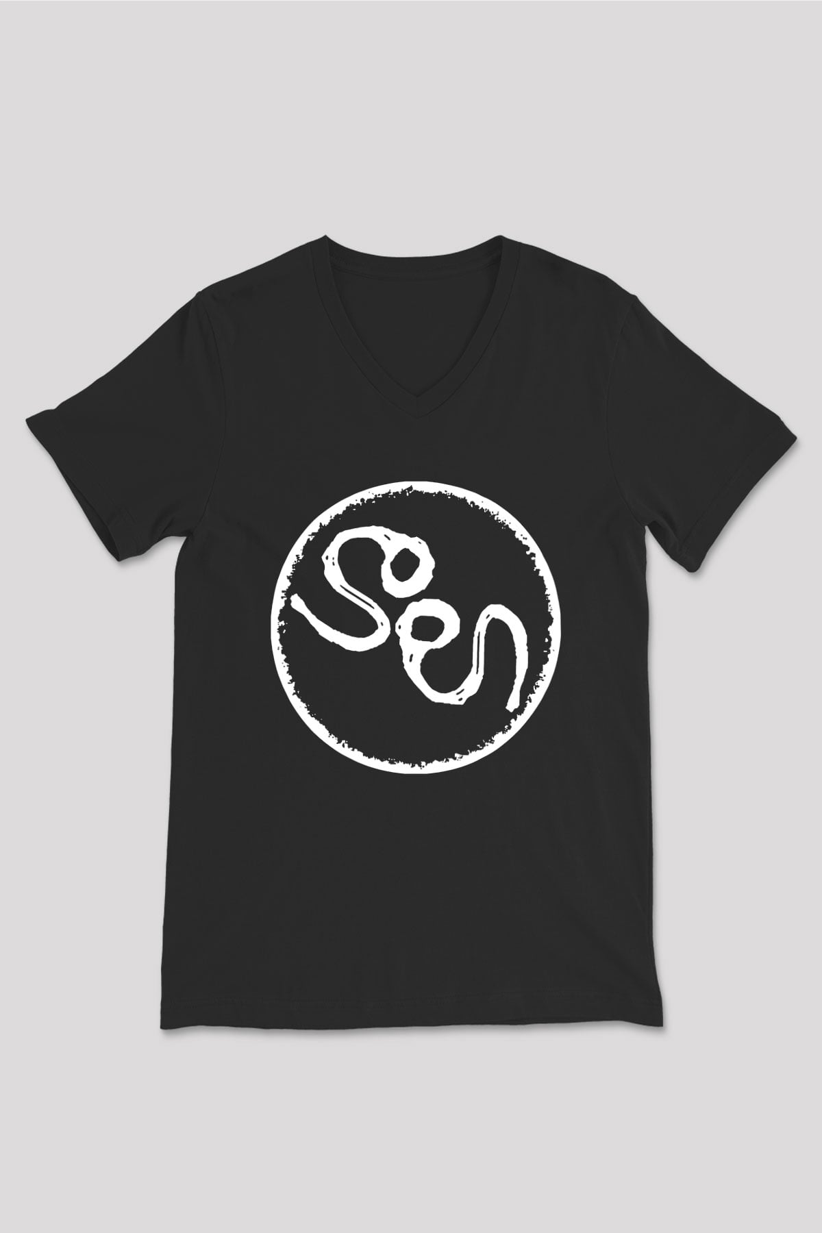 Slowdive Baskılı Unisex Siyah V Yaka Tişört - Tshirt