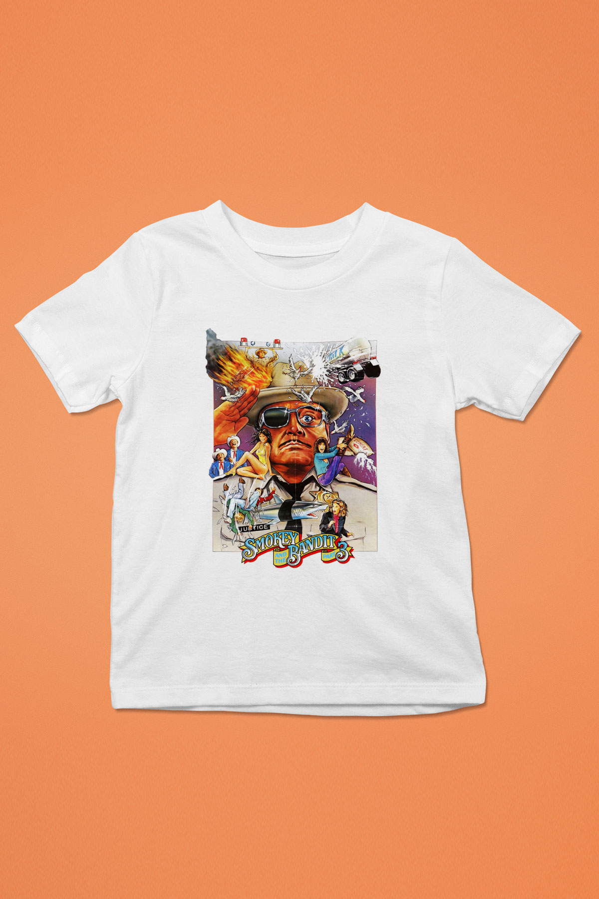 Smokey and the Bandit Baskılı Beyaz Unisex Çocuk Tişört