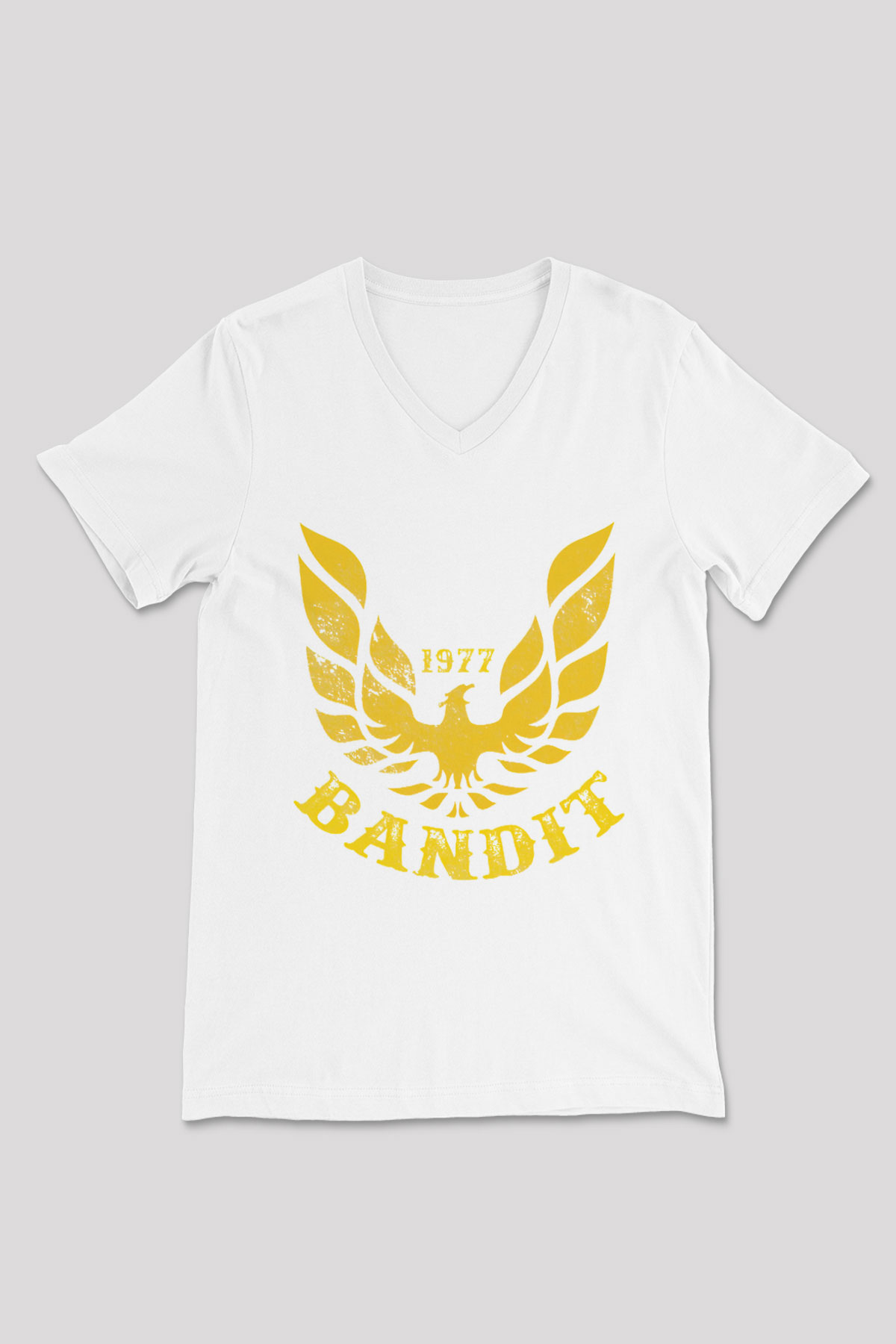 Smokey and the Bandit Beyaz Unisex  V Yaka Tişört