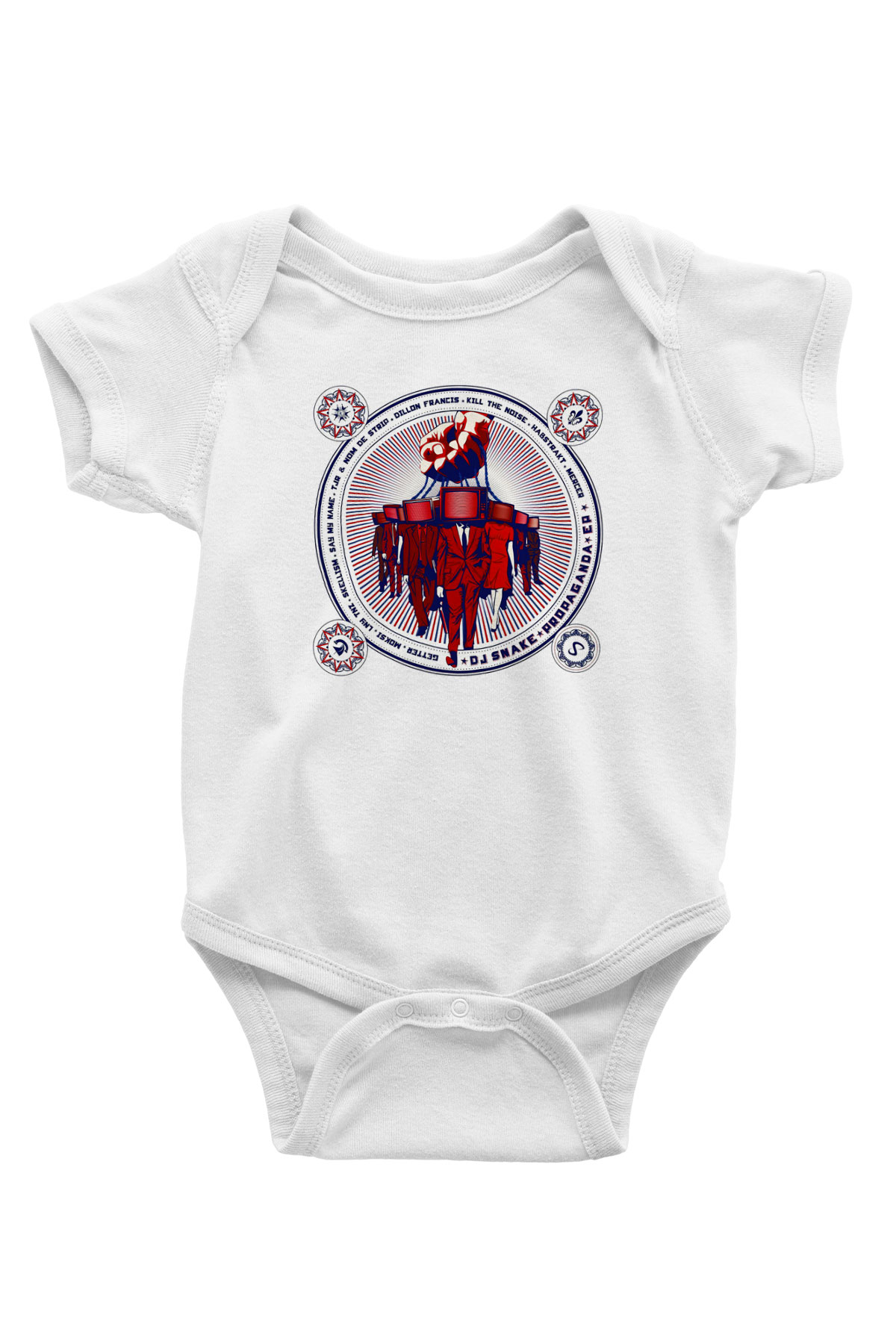 Snake Baskılı Beyaz Unisex Bebek Body - Zıbın
