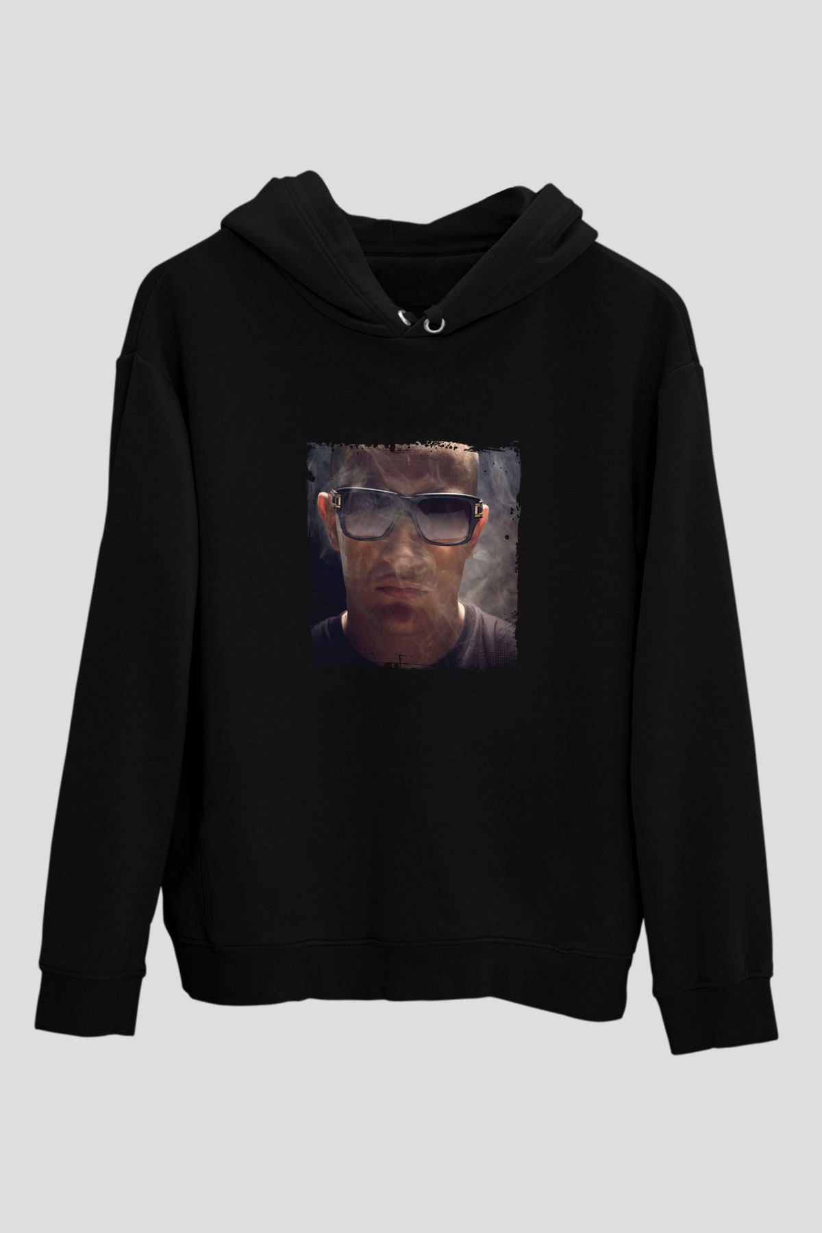 Snake Baskılı Unisex Siyah Hoodie