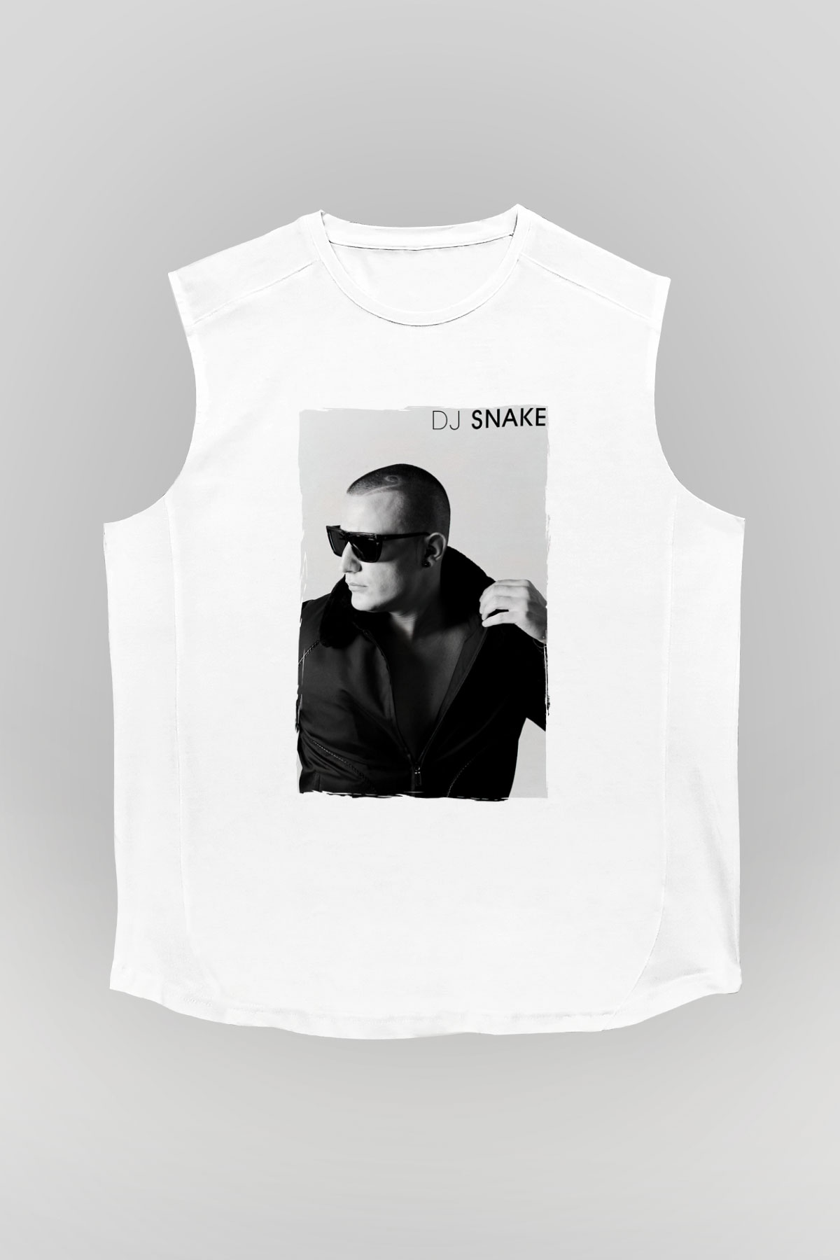 Snake Beyaz Unisex Kolsuz Tişört