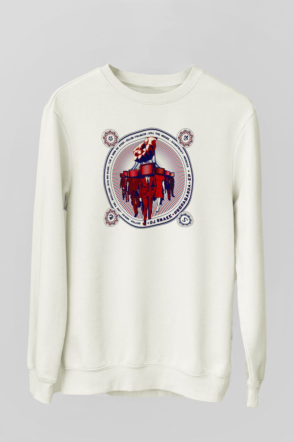Snake Beyaz Unisex Sweatshirt