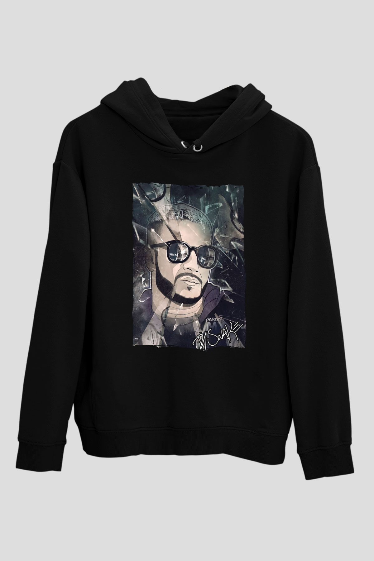 Snake Siyah Unisex Kapüşonlu Sweatshirt