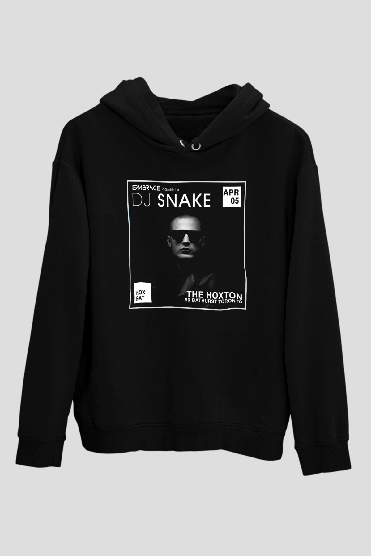 Snake Siyah Unisex Kapüşonlu Sweatshirt