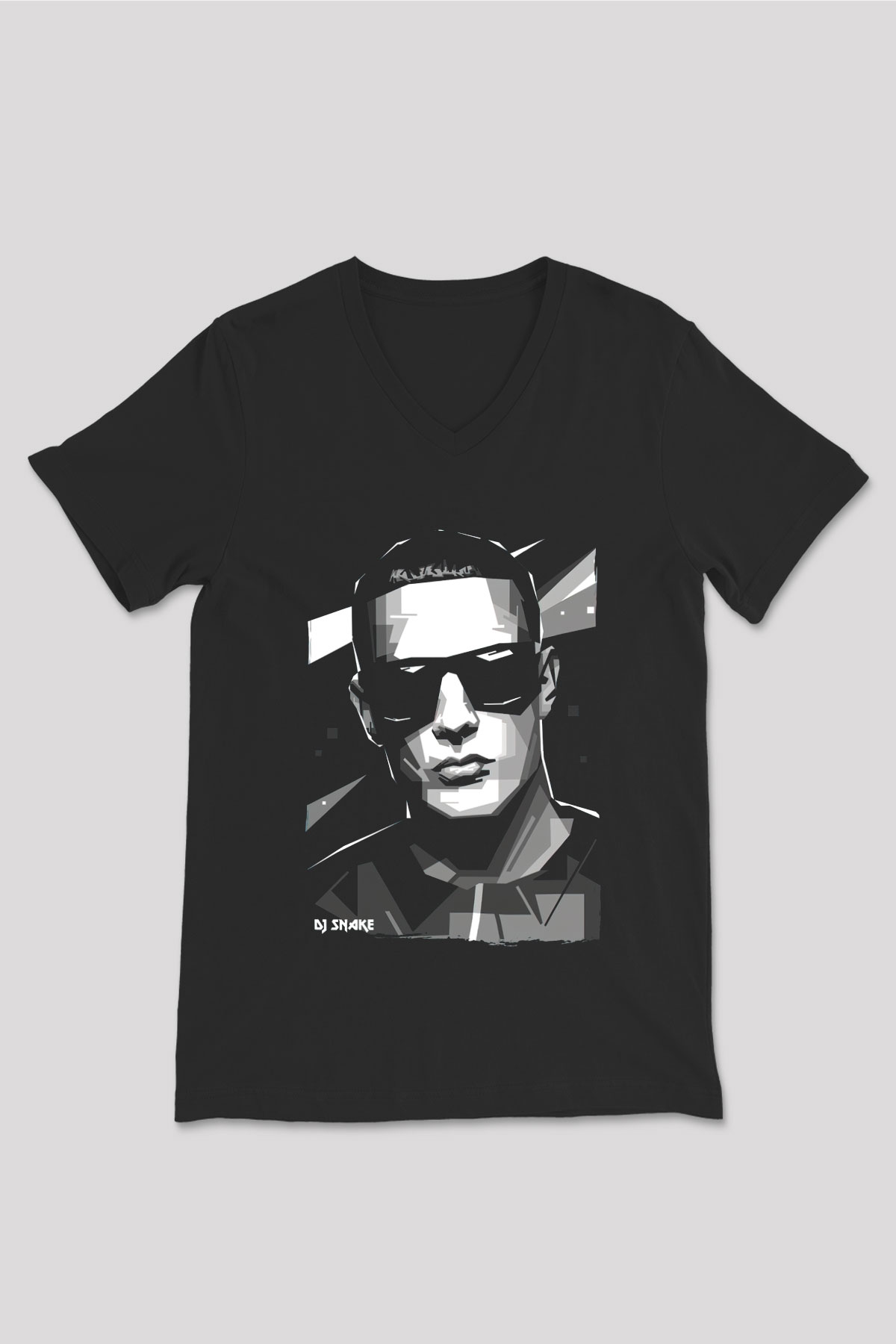 Snake Siyah Unisex V Yaka Tişört