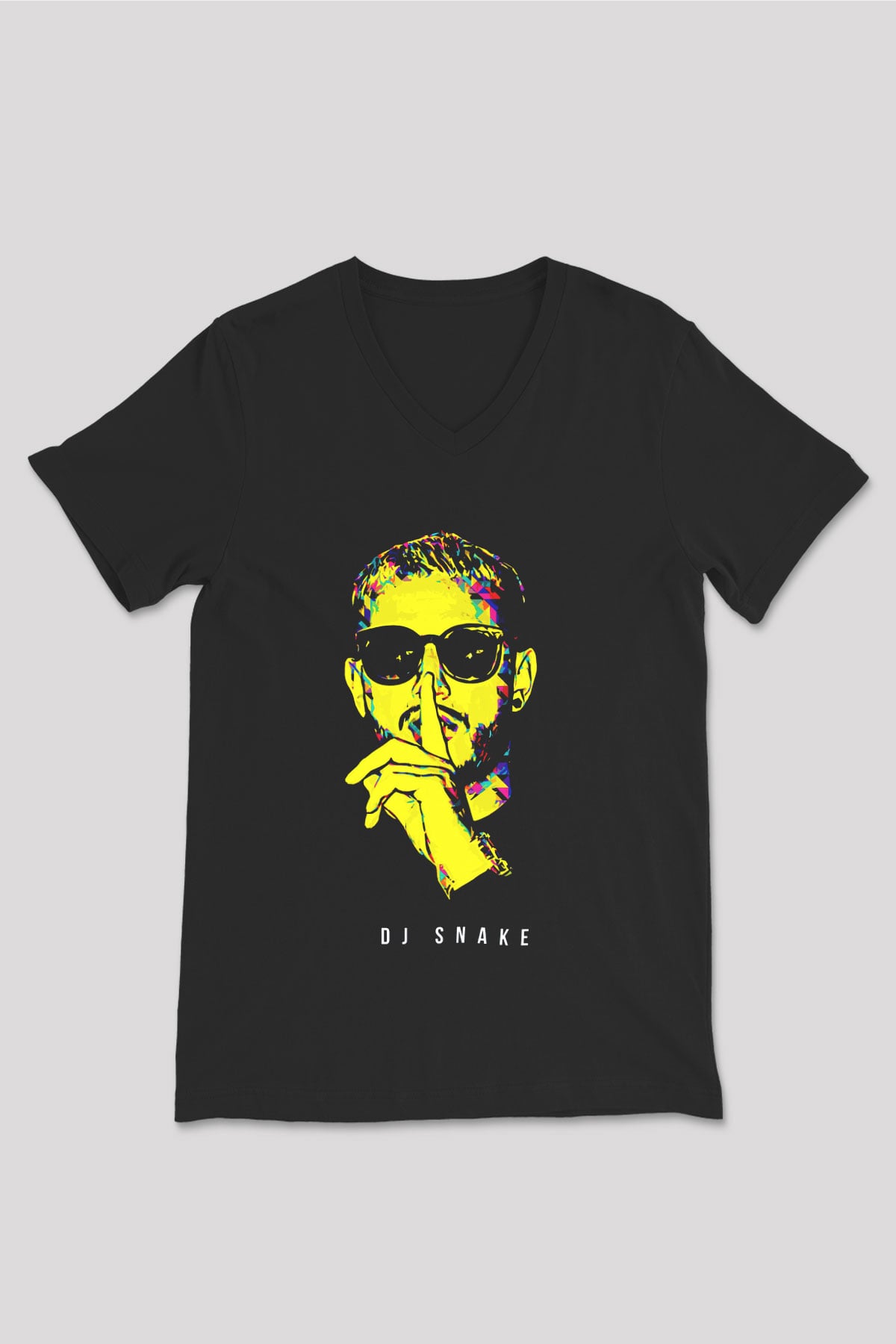 Snake Siyah Unisex V Yaka Tişört